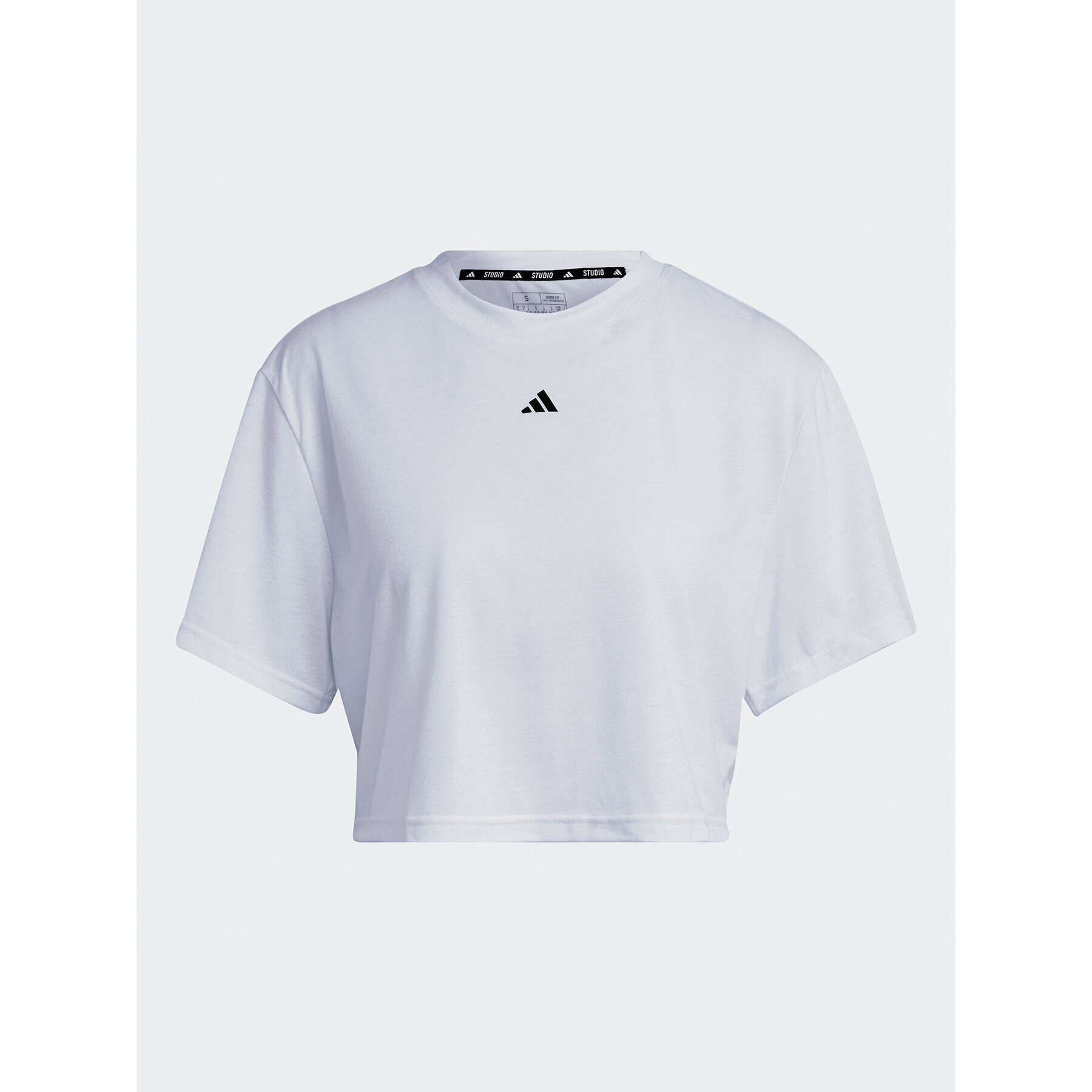 adidas Тишърт Studio T-Shirt IB8564 Бял Loose Fit - Pepit.bg