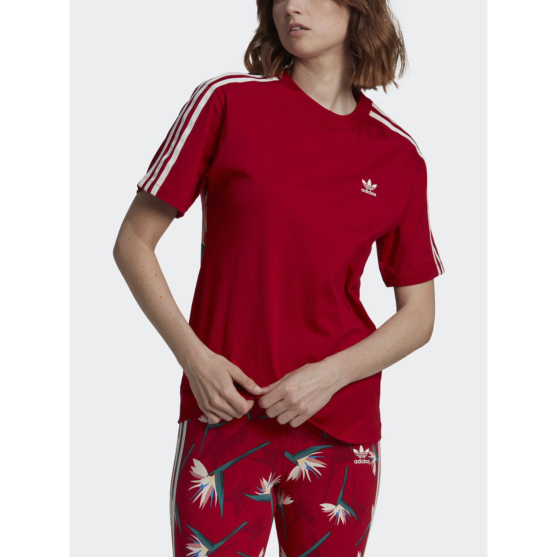 adidas Тишърт THEBE MAGUGU HK5209 Червен Regular Fit - Pepit.bg