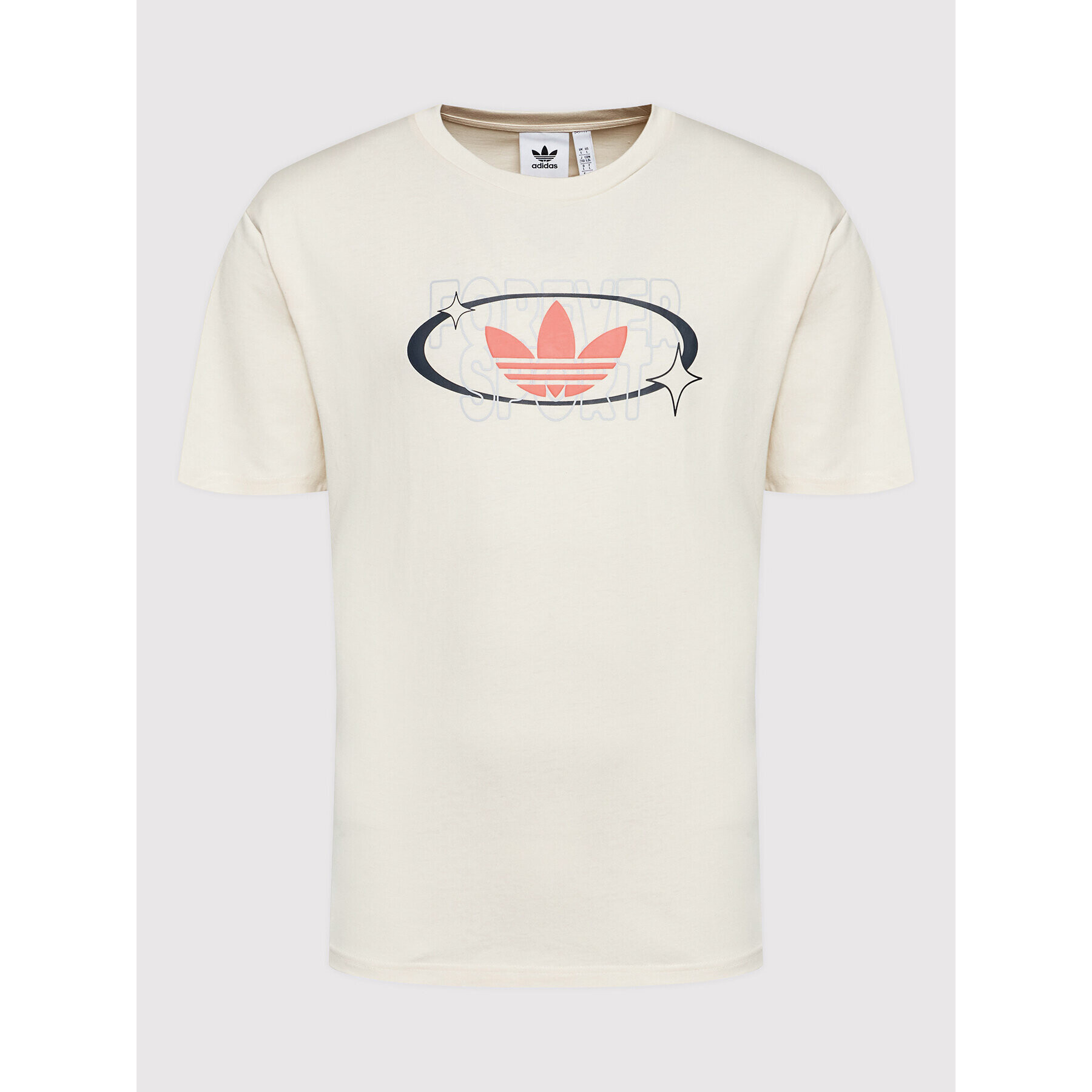 adidas Тишърт Trefoil Forever HC2114 Бежов Regular Fit - Pepit.bg