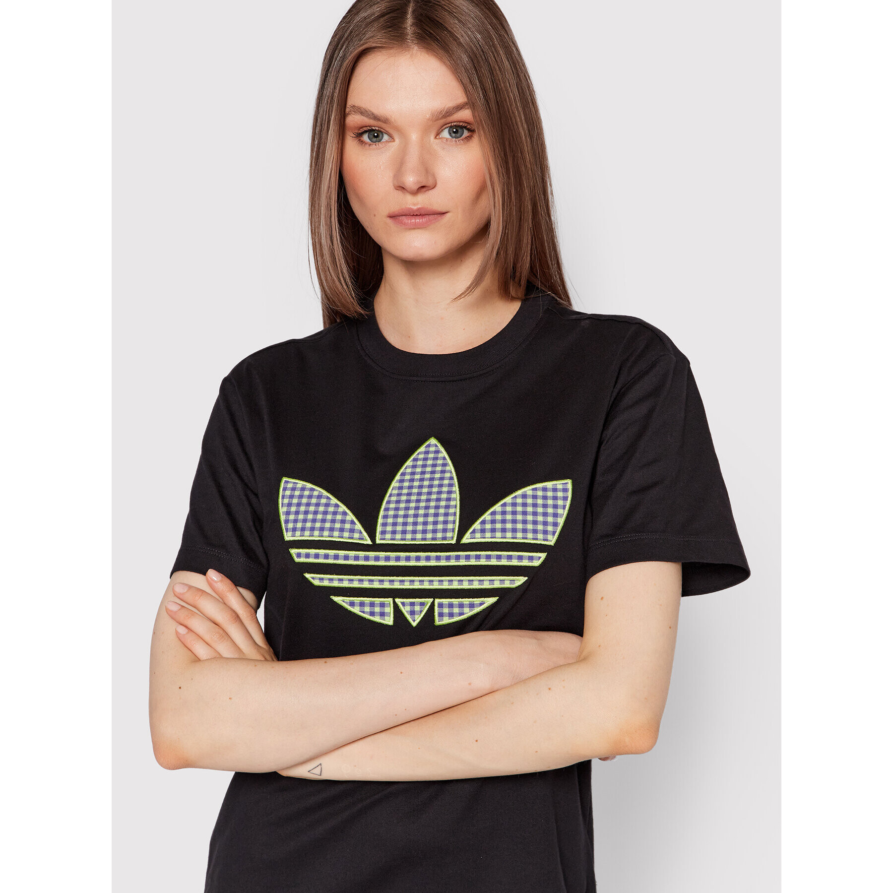 adidas Тишърт Trefoil HB9435 Черен Regular Fit - Pepit.bg