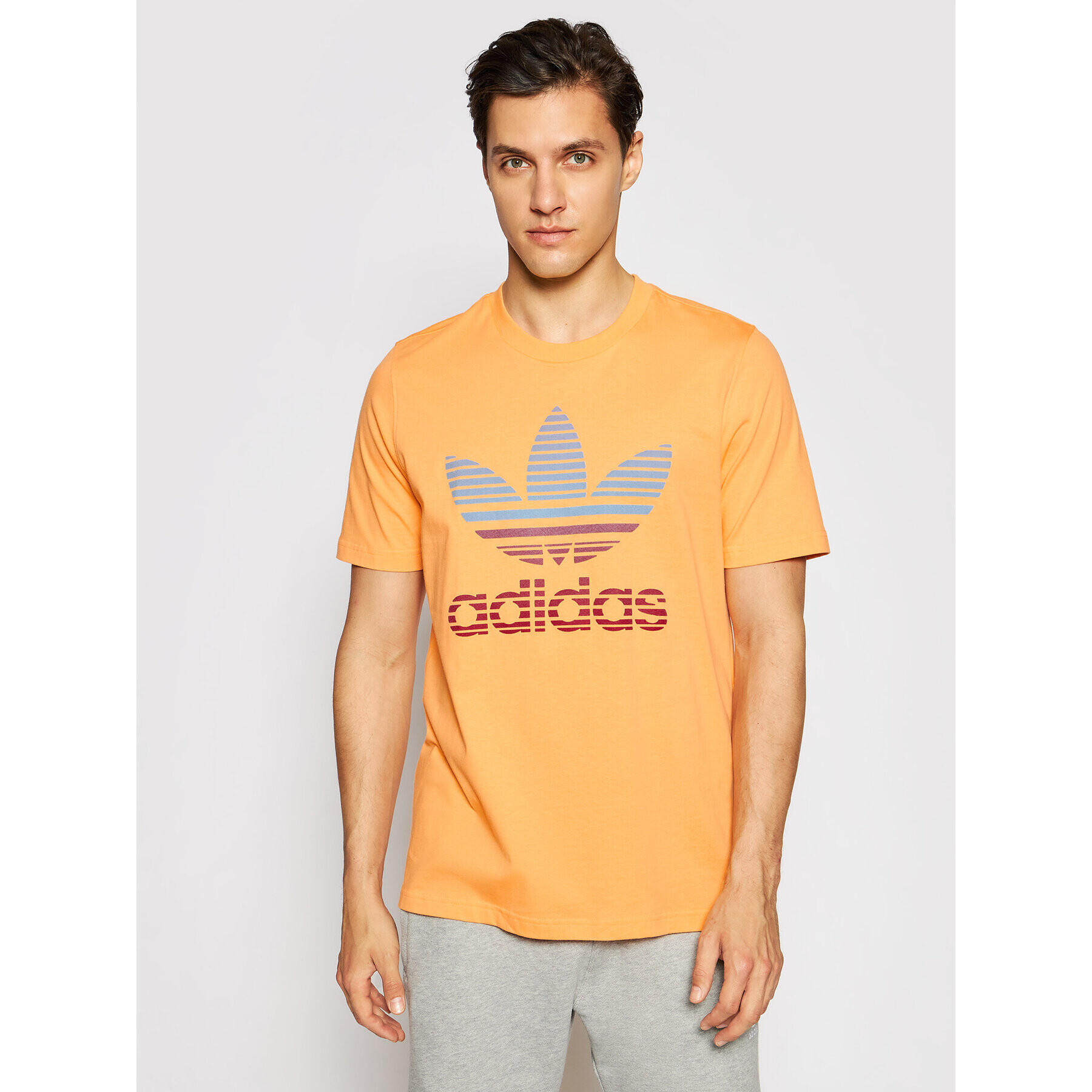 adidas Тишърт Trefoil Ombré GN3651 Оранжев Regular Fit - Pepit.bg