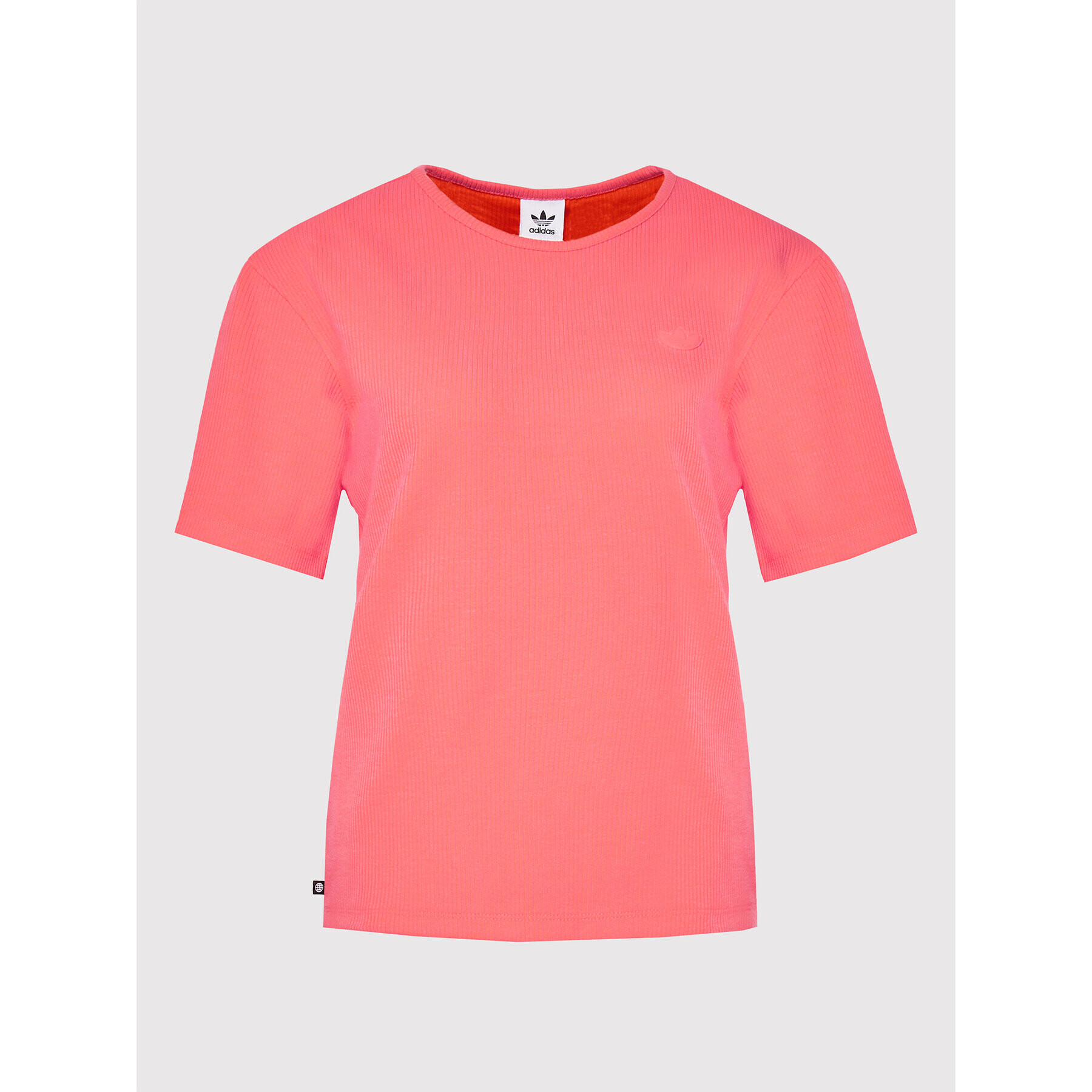 adidas Тишърт Two-Colored Ribbed HF2097 Розов Regular Fit - Pepit.bg