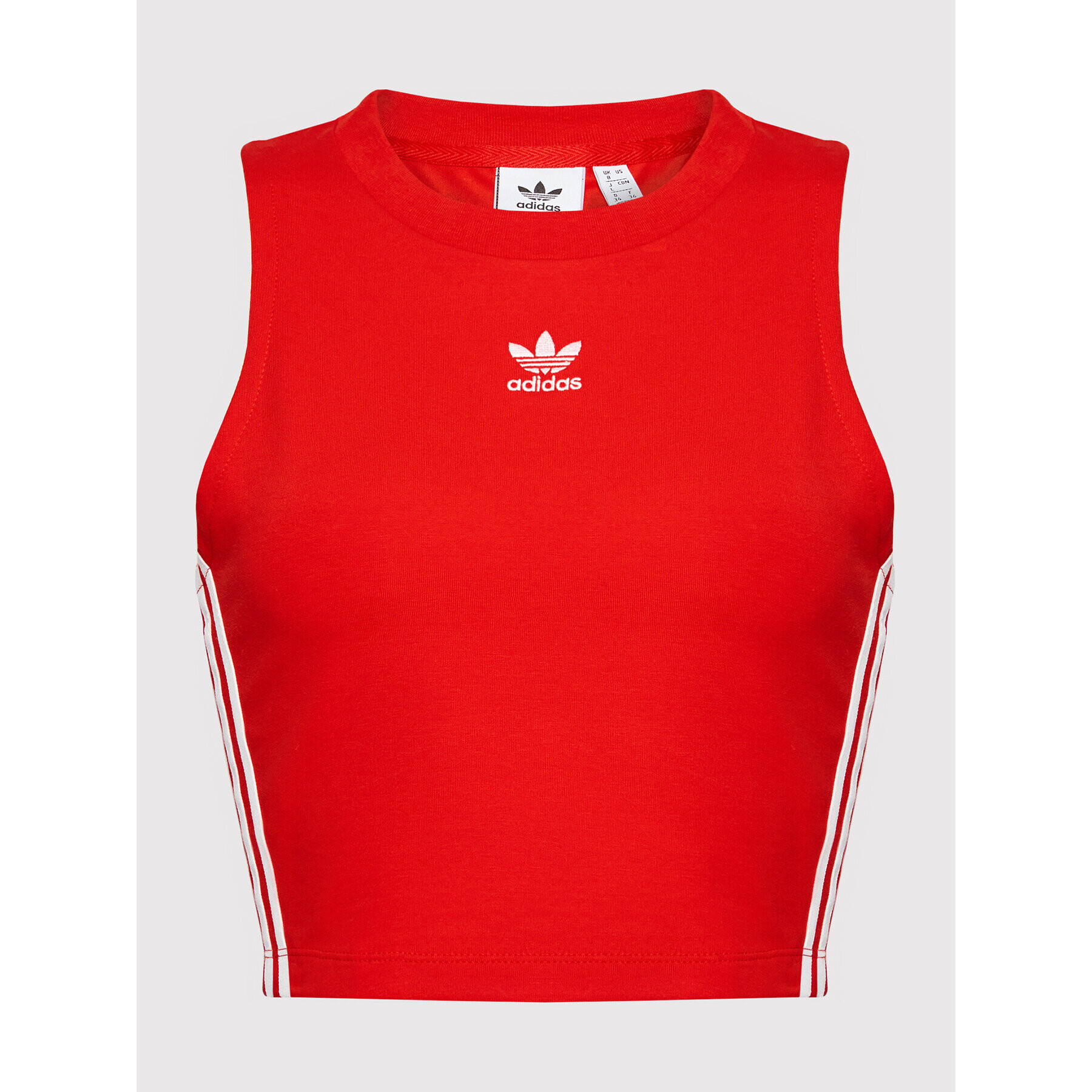 adidas топ adicolor Classics Cropped H38733 Червен Slim Fit - Pepit.bg