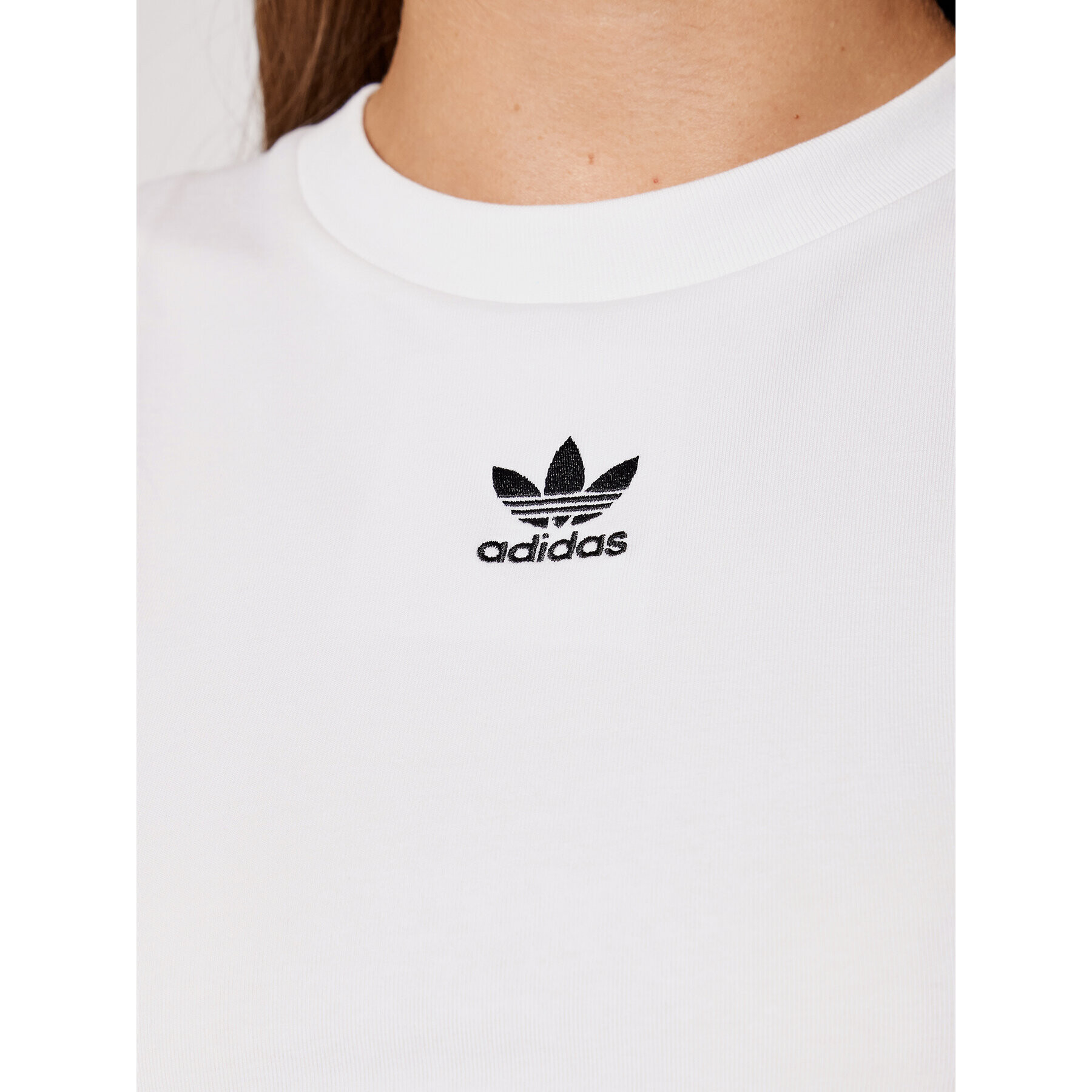 adidas топ adicolor Classics Cropped H38734 Бял Slim Fit - Pepit.bg