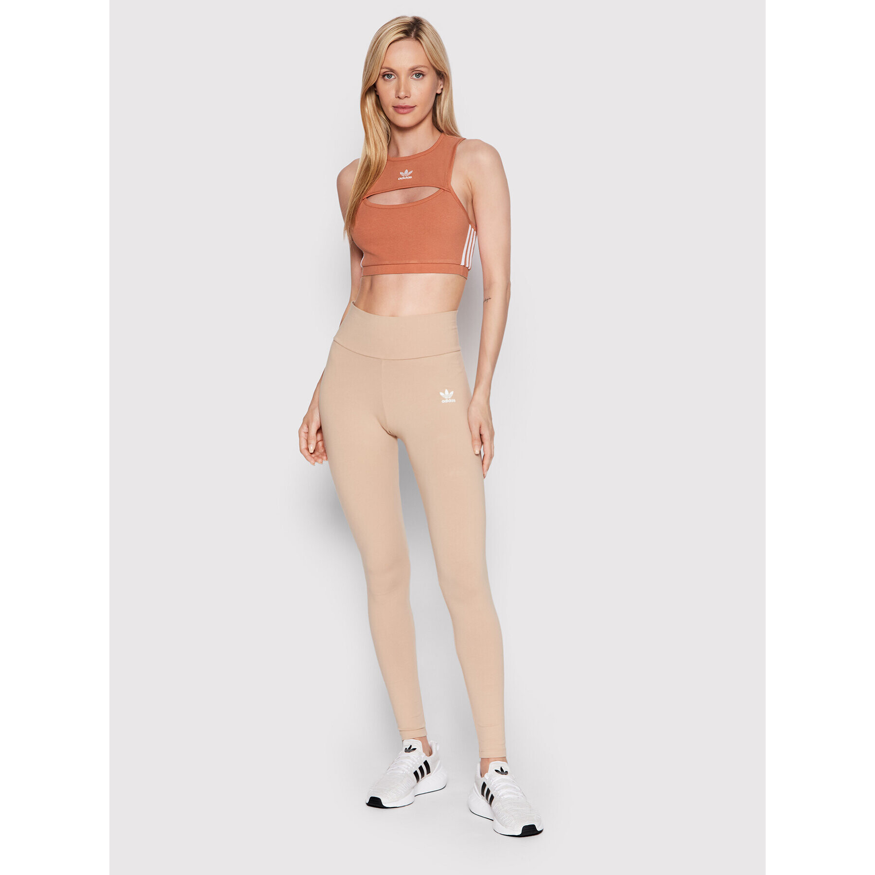 adidas топ adicolor Classics HM2118 Оранжев Slim Fit - Pepit.bg