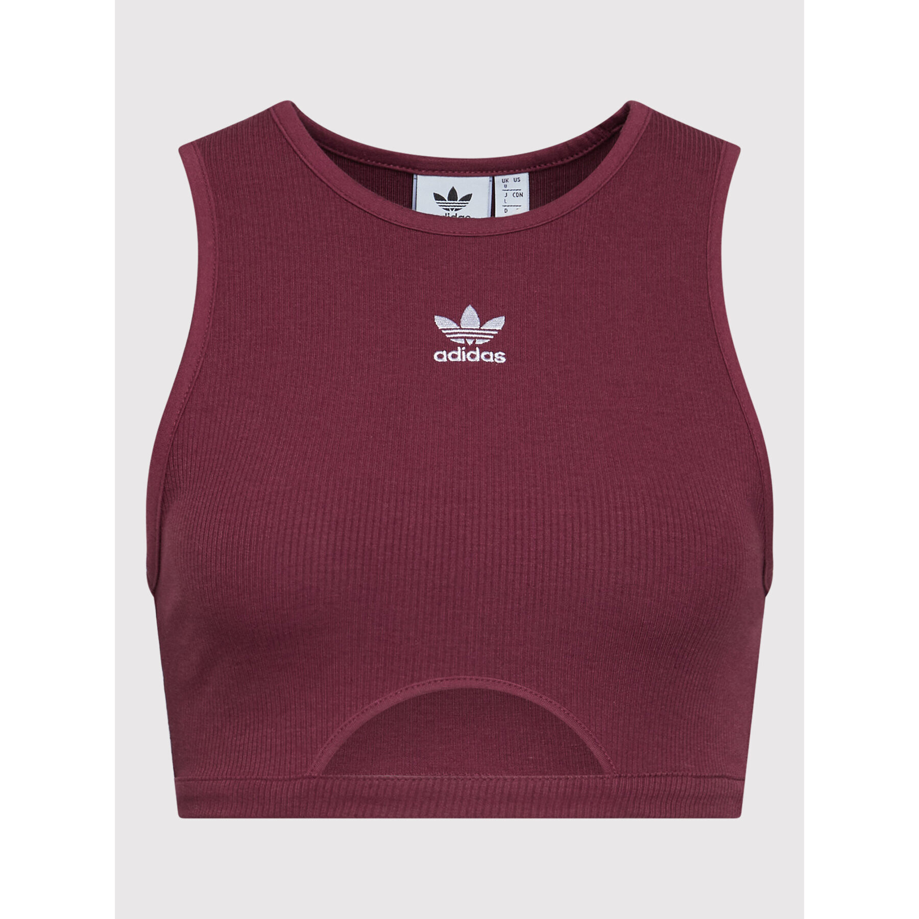 adidas топ adicolor Essentials Rib H06612 Бордо Slim Fit - Pepit.bg