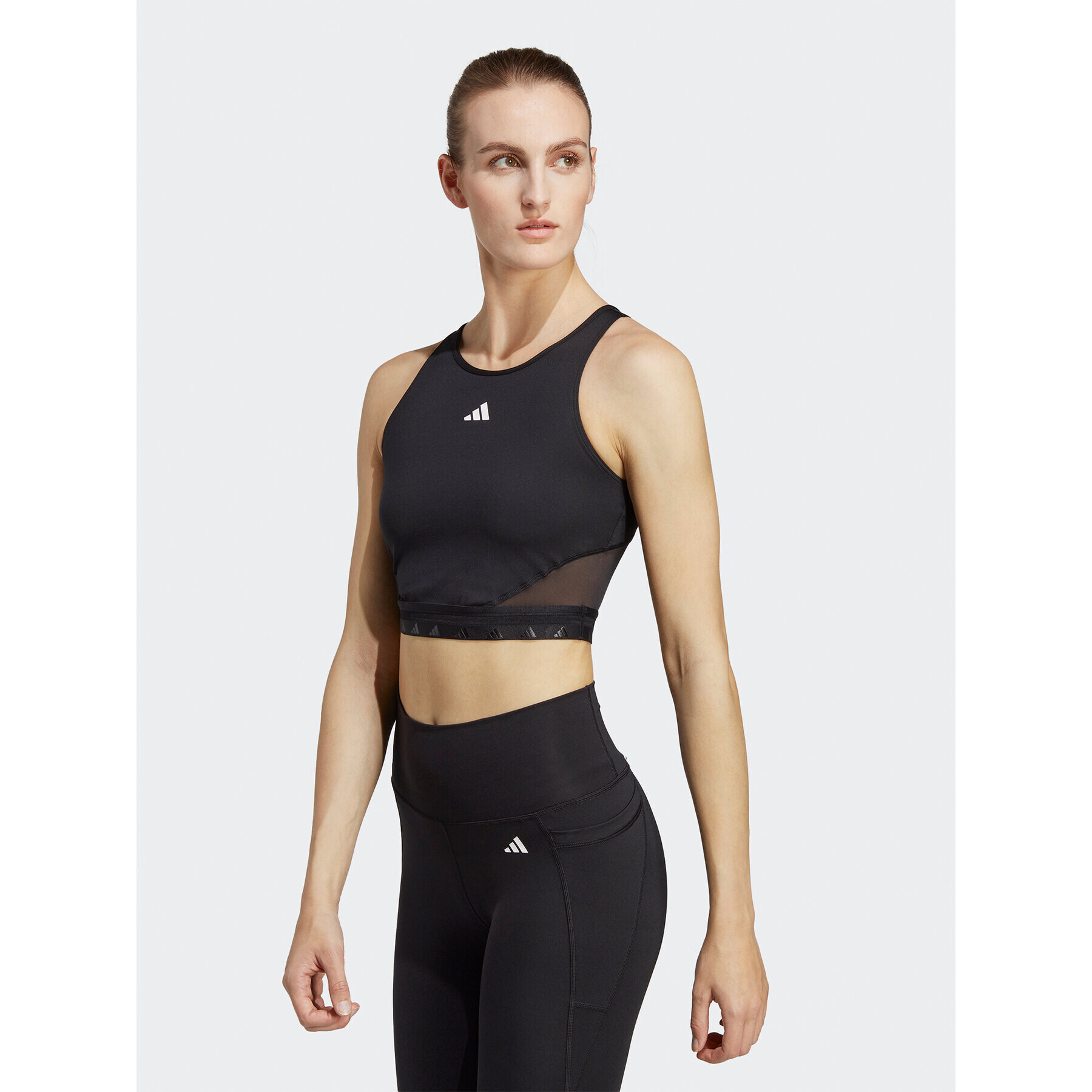 adidas топ AEROREADY Hyperglam Crop Tank Top IB2310 Черен - Pepit.bg