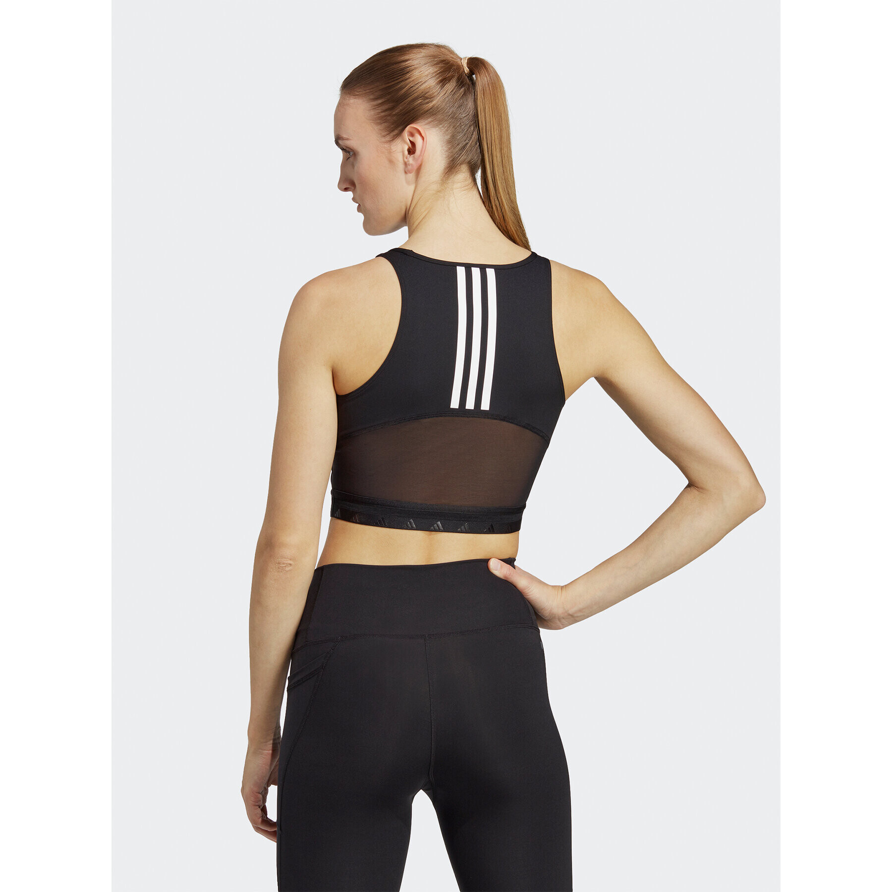 adidas топ AEROREADY Hyperglam Crop Tank Top IB2310 Черен - Pepit.bg