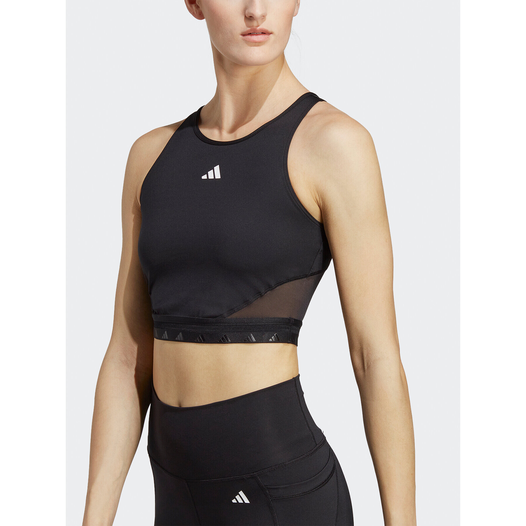 adidas топ AEROREADY Hyperglam Crop Tank Top IB2310 Черен - Pepit.bg