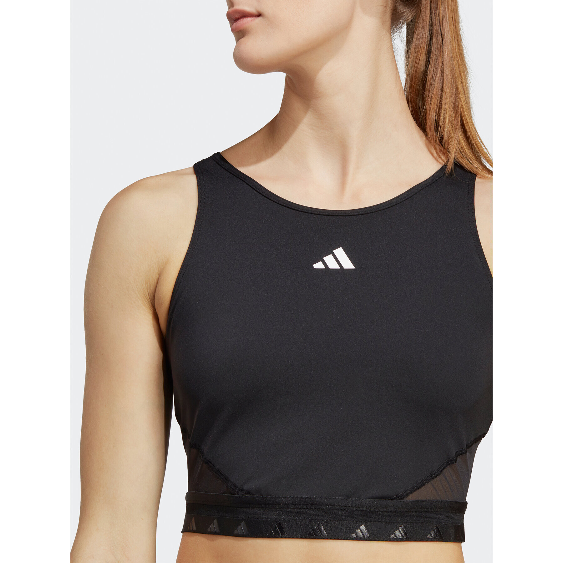 adidas топ AEROREADY Hyperglam Crop Tank Top IB2310 Черен - Pepit.bg