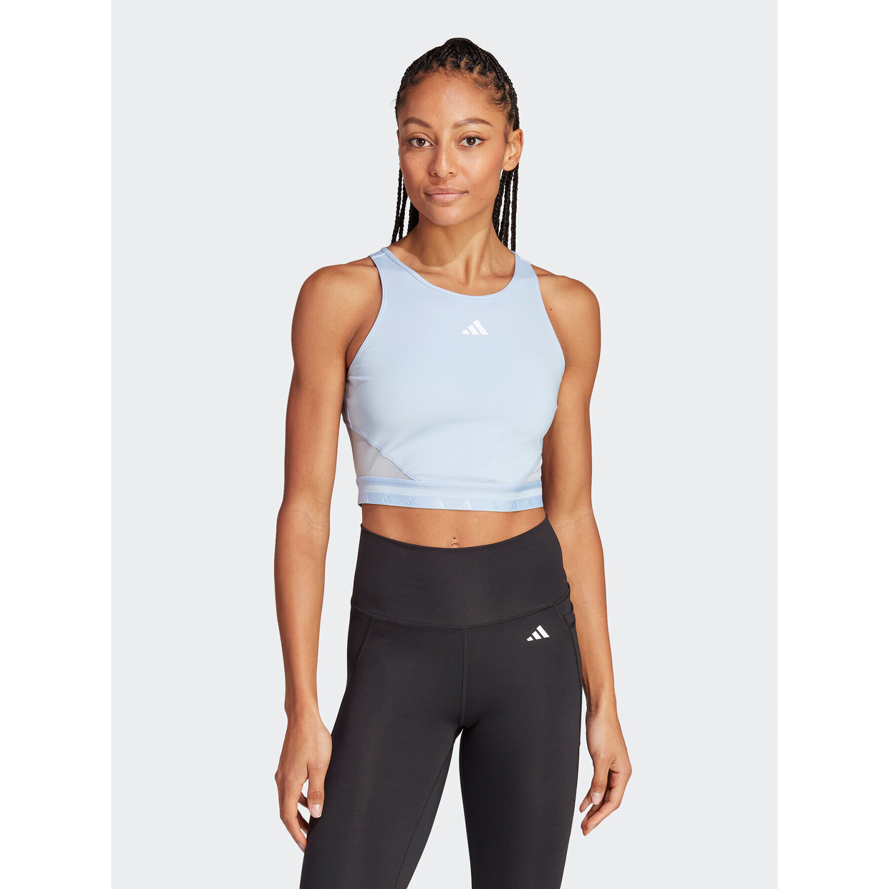 adidas топ AEROREADY Hyperglam Crop Tank Top IB2312 Син - Pepit.bg