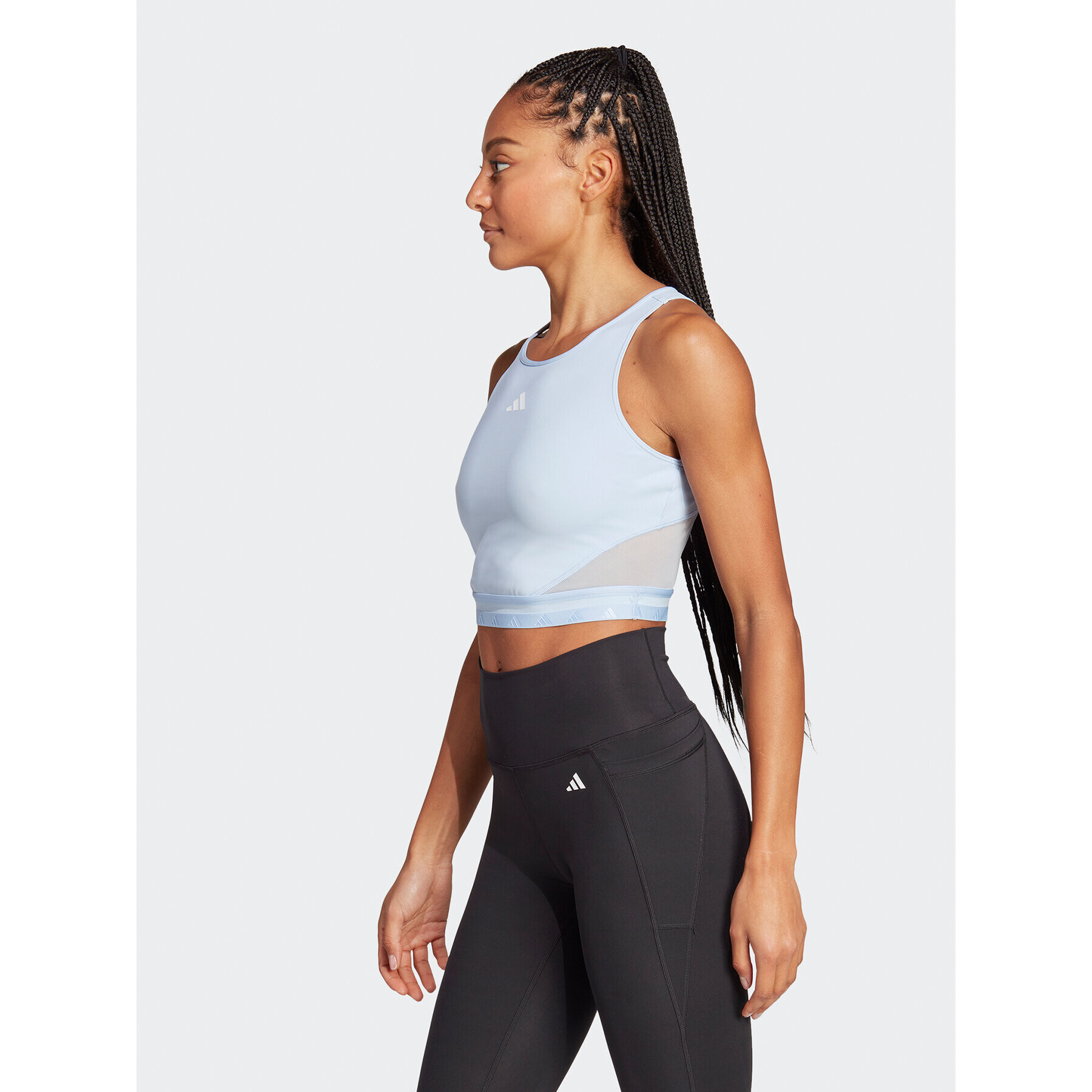 adidas топ AEROREADY Hyperglam Crop Tank Top IB2312 Син - Pepit.bg
