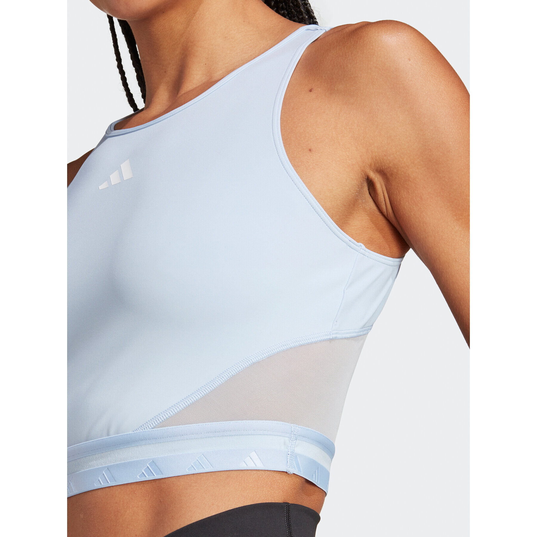 adidas топ AEROREADY Hyperglam Crop Tank Top IB2312 Син - Pepit.bg