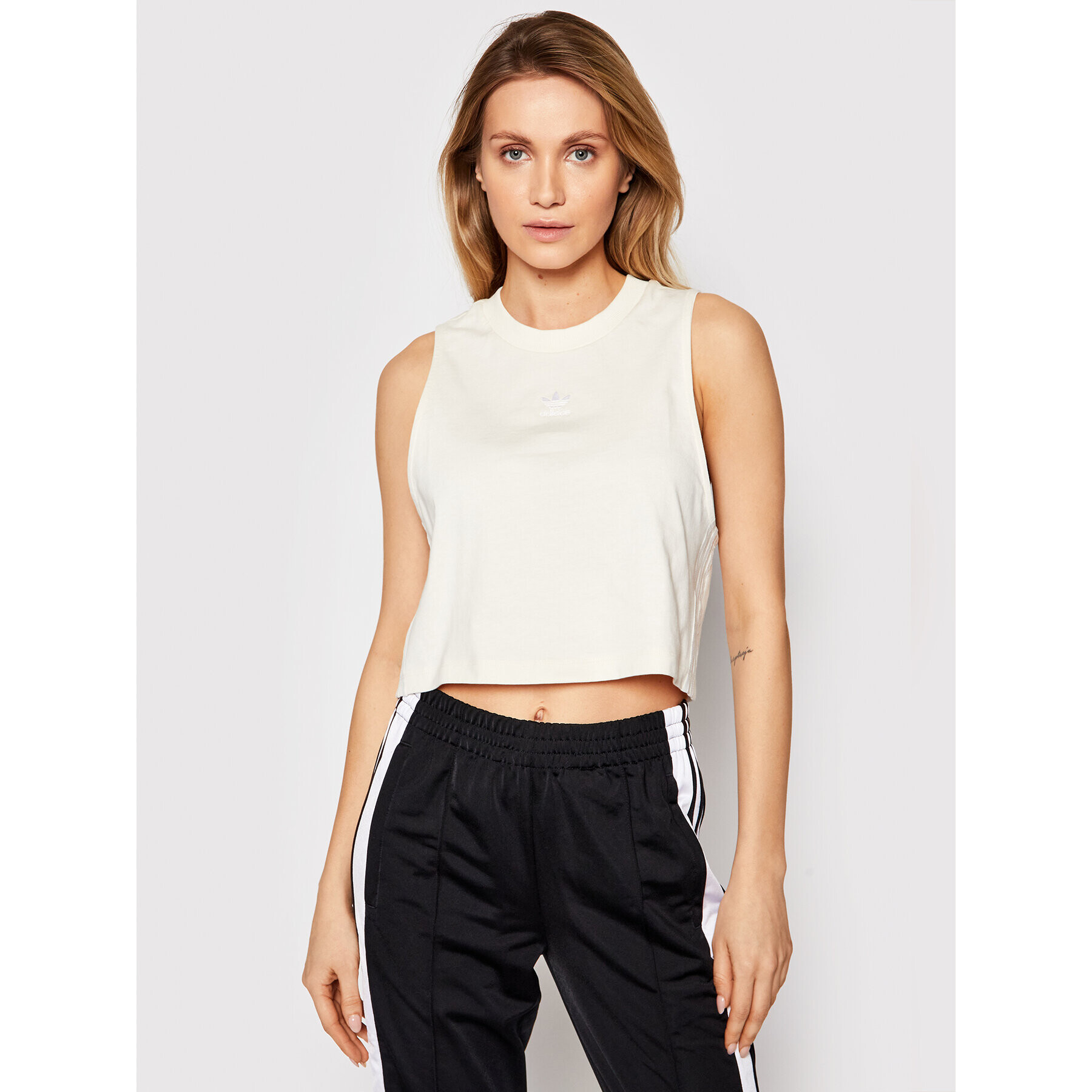 adidas Топ Cropped Tank GN2845 Бежов Regular Fit - Pepit.bg