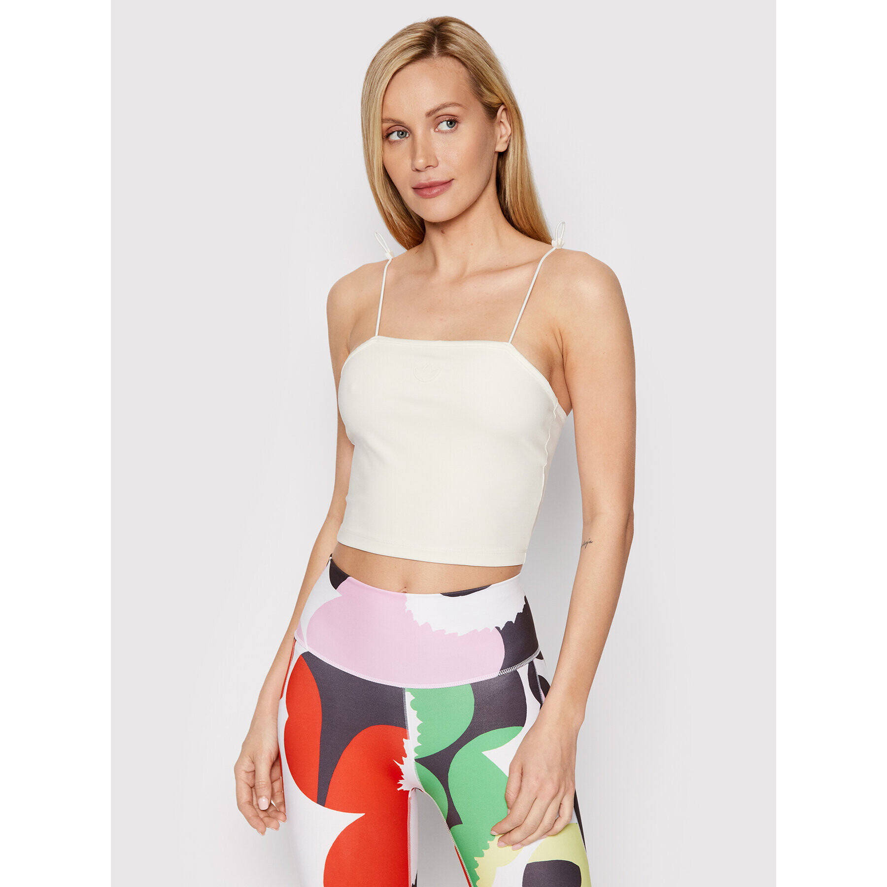 adidas топ Elastic HF1988 Бежов Slim Fit - Pepit.bg