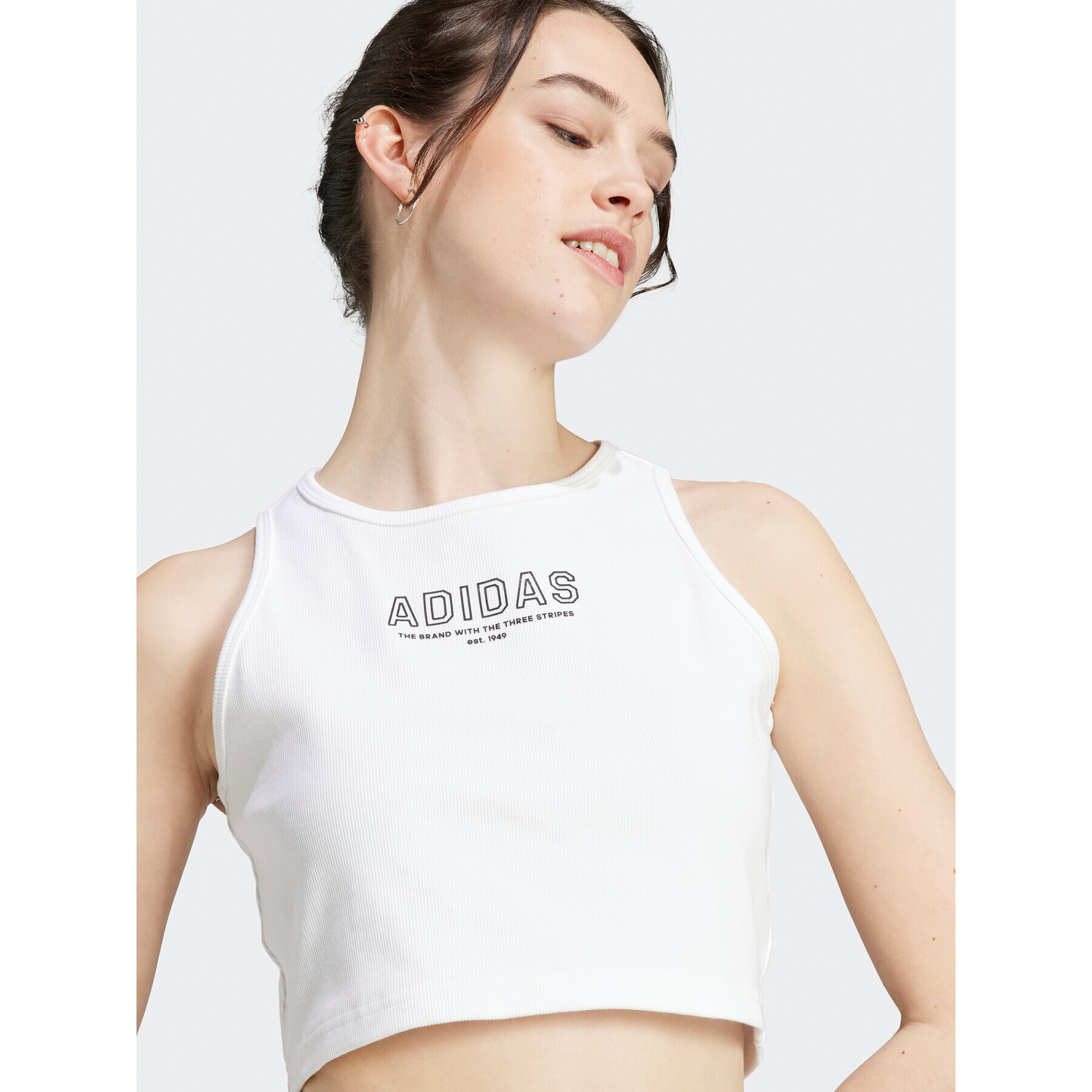 adidas топ IR8374 Бял Slim Fit - Pepit.bg