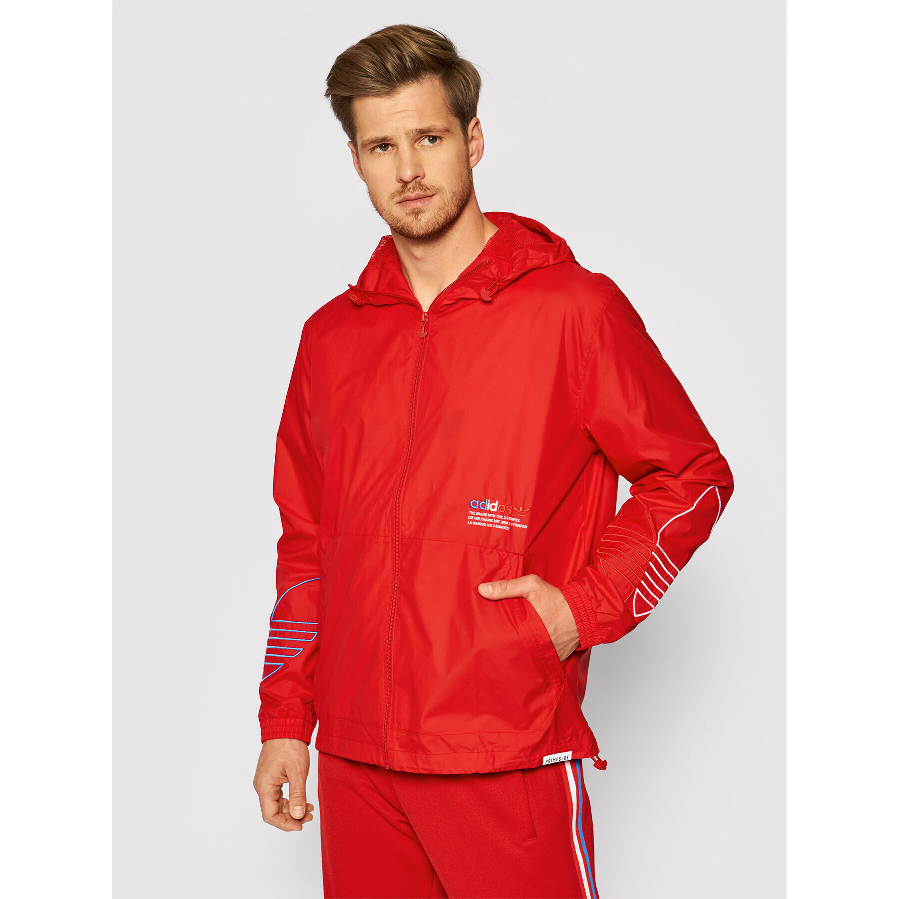 adidas Ветровка adicolor FTO GN3561 Червен Regular Fit - Pepit.bg