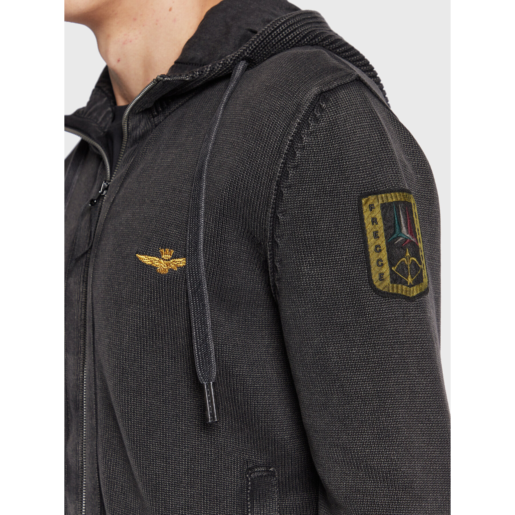 Aeronautica Militare Кардиган 222MA1406L385 Черен Regular Fit - Pepit.bg