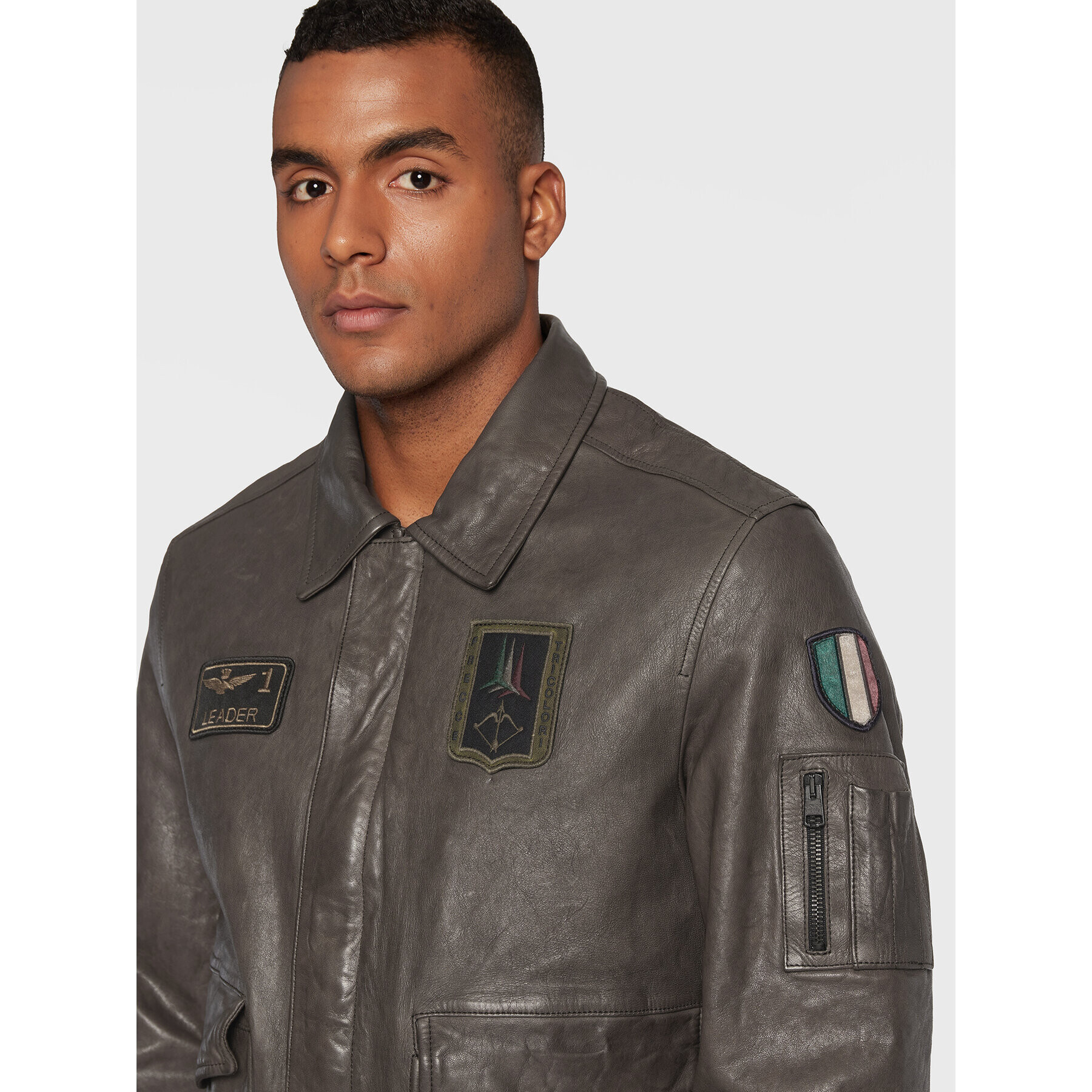 Aeronautica Militare Кожено яке 222PN895PL145 Кафяв Regular Fit - Pepit.bg