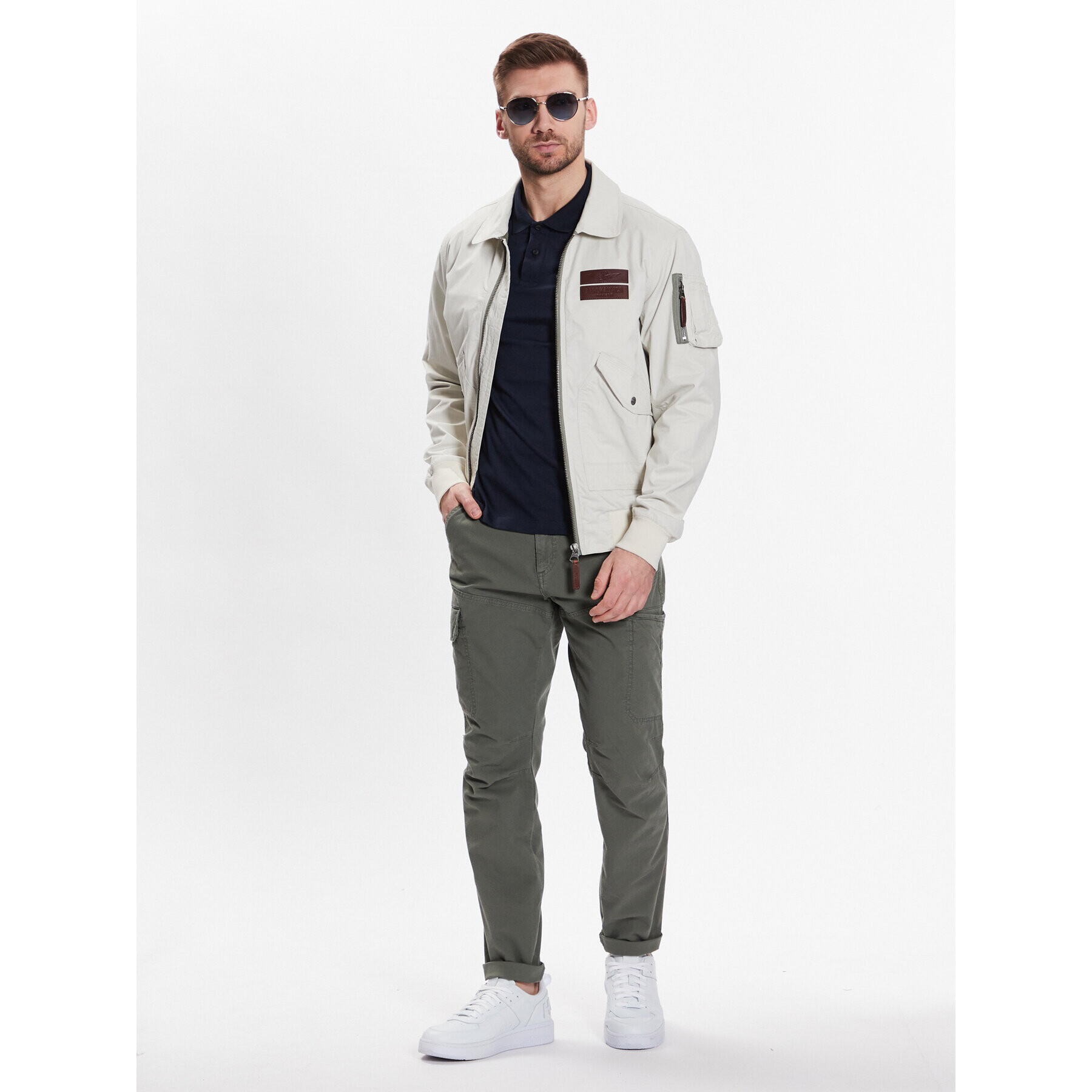 Aeronautica Militare Преходно яке 231AB2085CT3013 Екрю Regular Fit - Pepit.bg