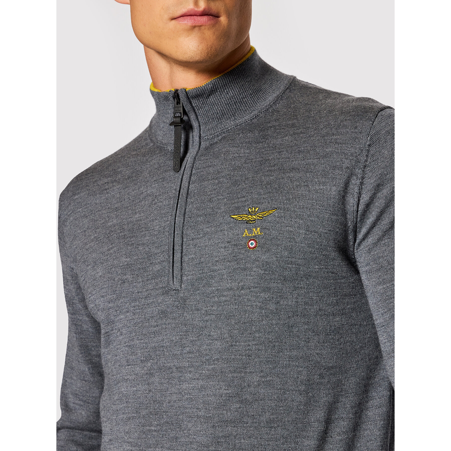 Aeronautica Militare Пуловер 212MA1343L415 Сив Regular Fit - Pepit.bg