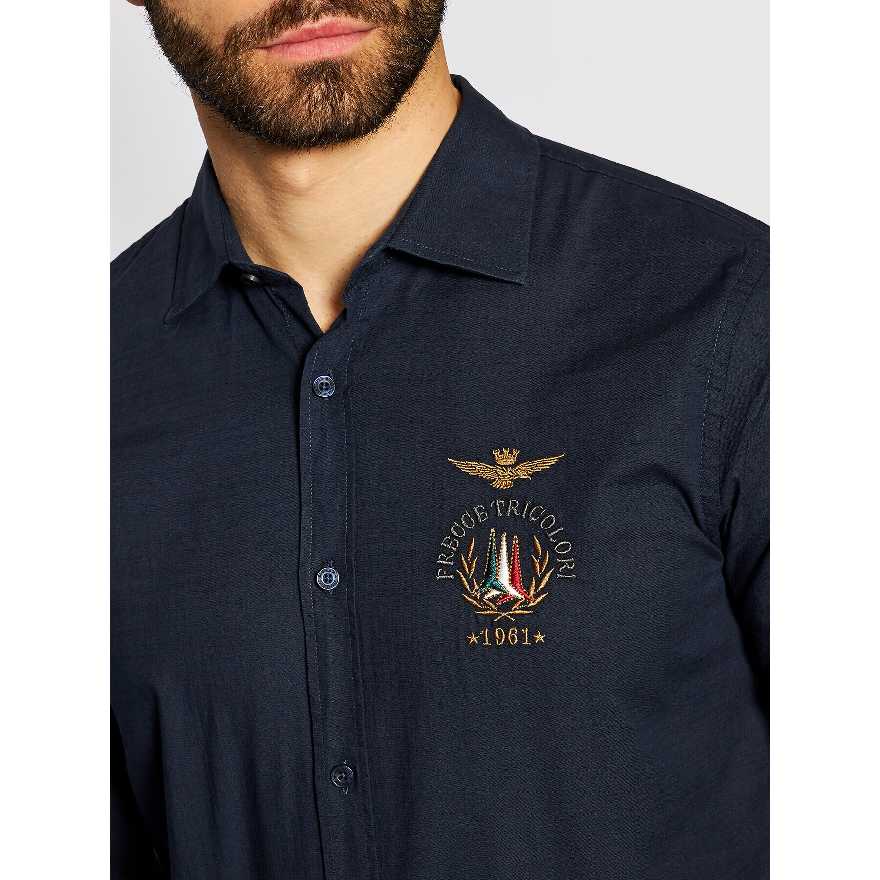 Aeronautica Militare Риза 211CA1092CT1880 Тъмносин Regular Fit - Pepit.bg