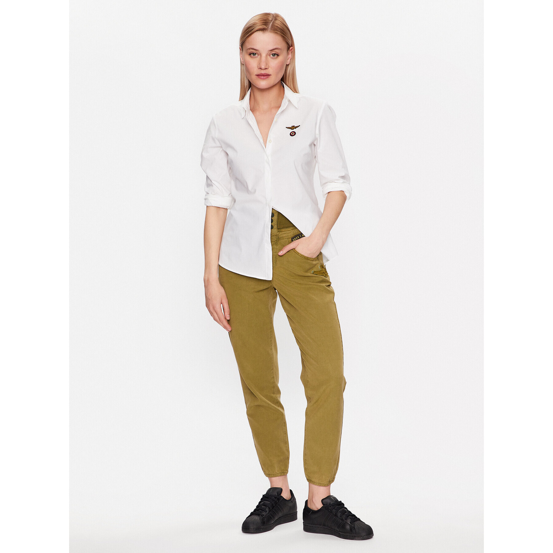 Aeronautica Militare Риза 231CA1166DCT2482 Бял Regular Fit - Pepit.bg