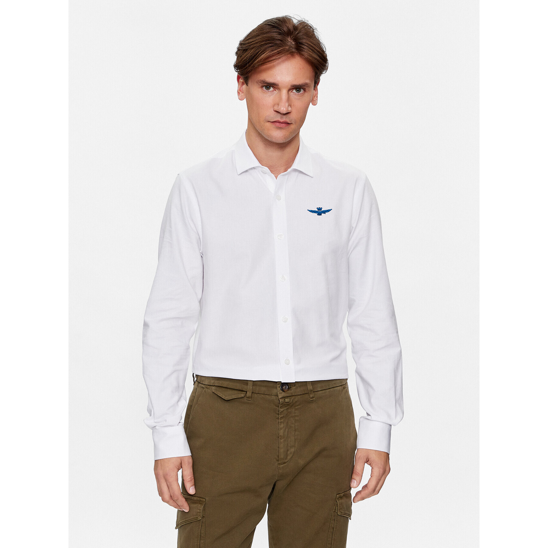 Aeronautica Militare Риза 232CA1219CT3045 Бял Slim Fit - Pepit.bg