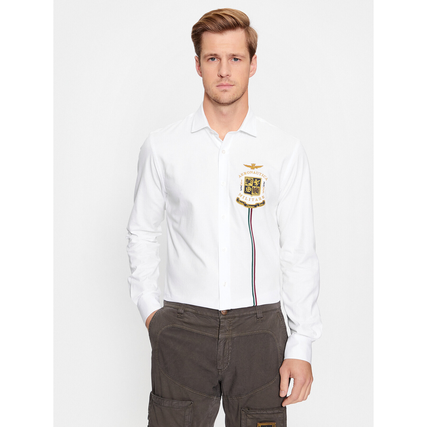 Aeronautica Militare Риза 232CA1237CT3213 Бял Regular Fit - Pepit.bg