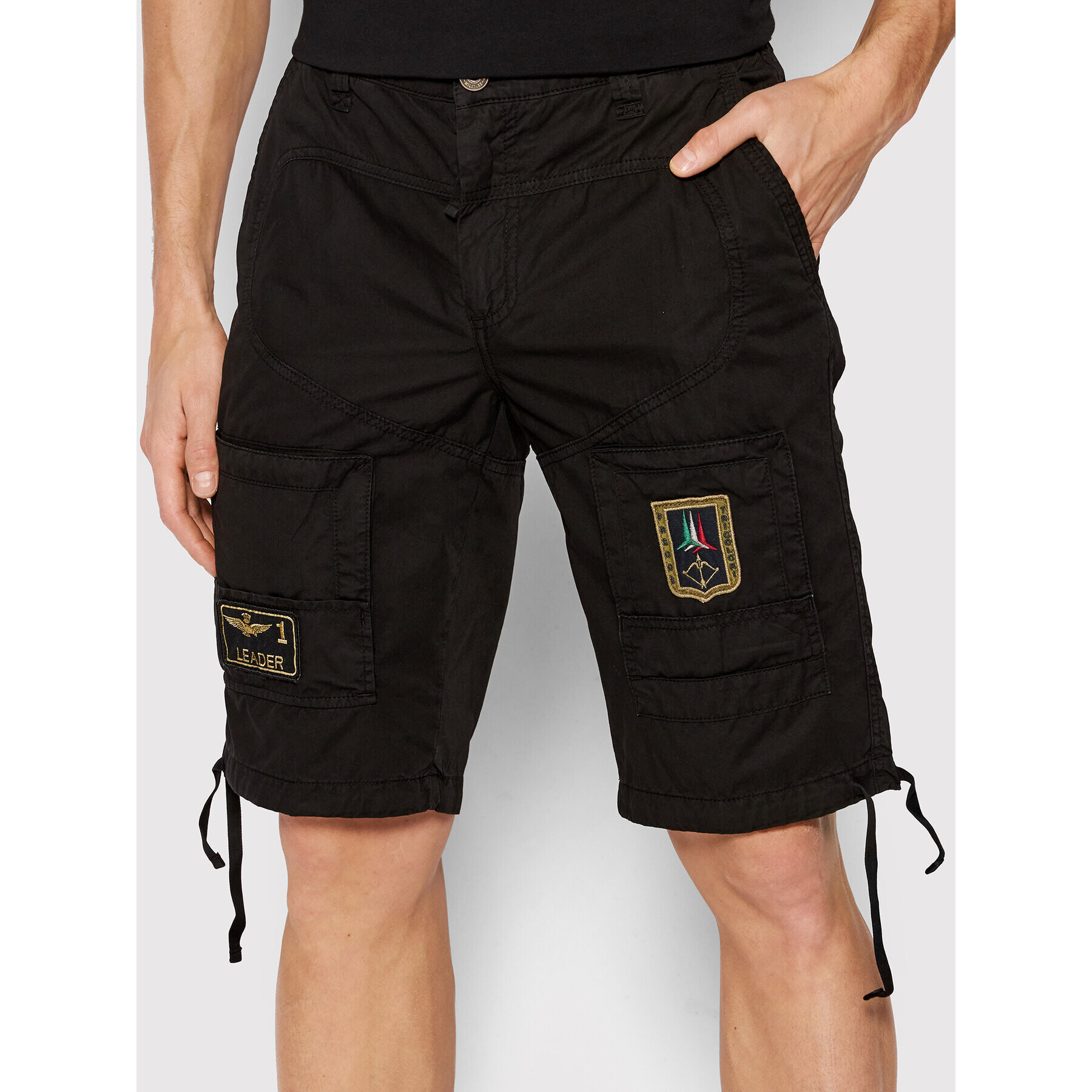 Aeronautica Militare Шорти от плат 221BE041CT1122 Черен Regular Fit - Pepit.bg