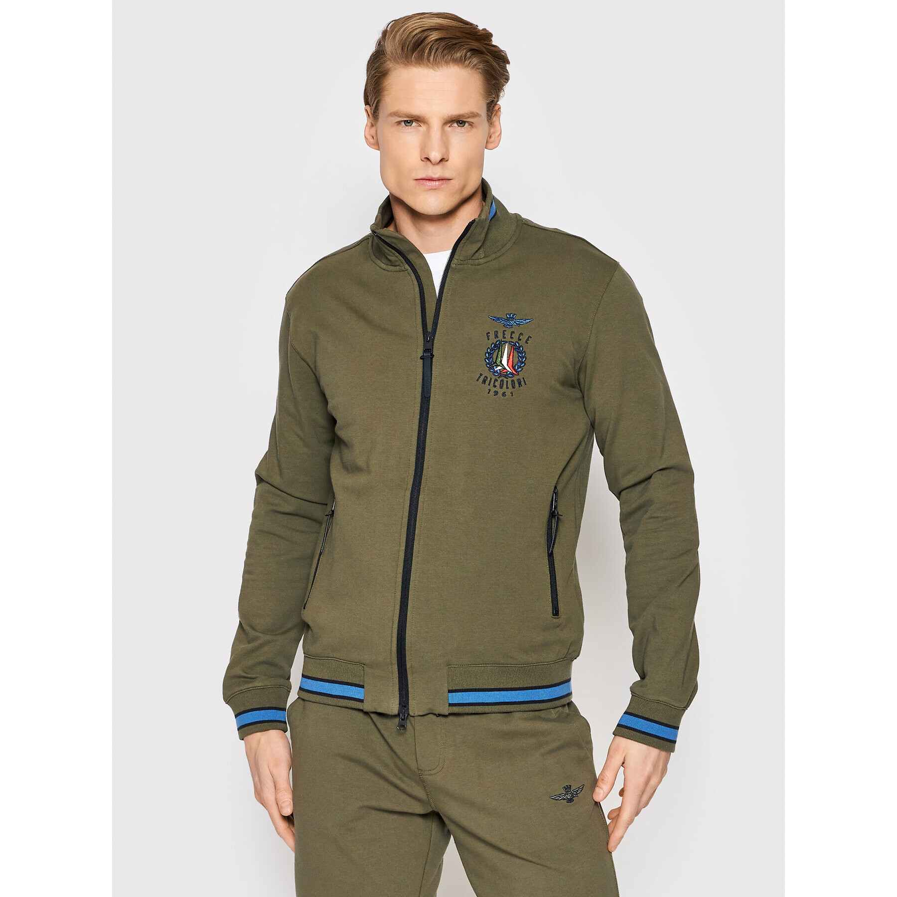 Aeronautica Militare Суитшърт 221FE1663F459 Зелен Regular Fit - Pepit.bg