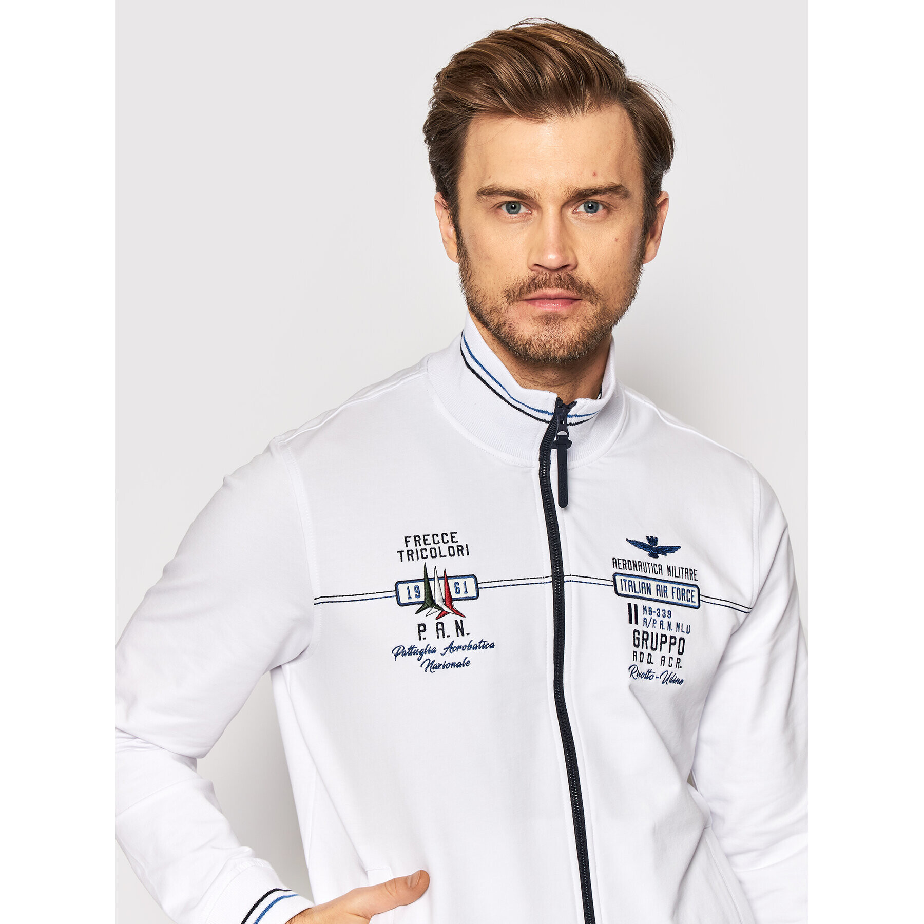 Aeronautica Militare Суитшърт 221FE1677F419 Бял Regular Fit - Pepit.bg