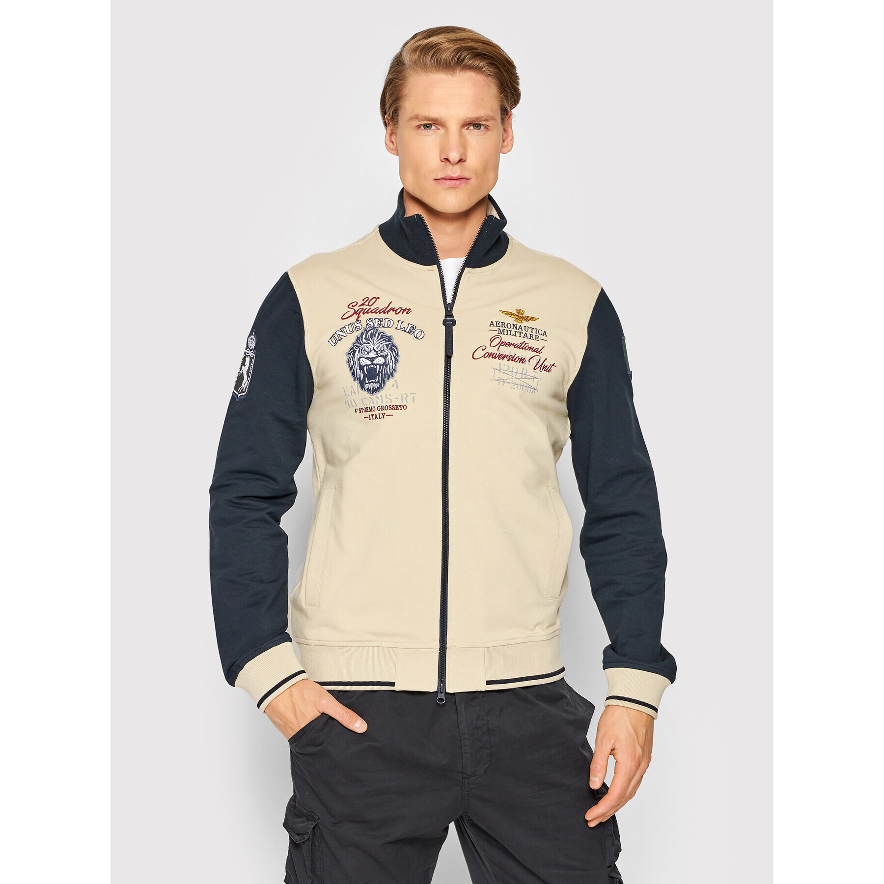 Aeronautica Militare Суитшърт 221FE1686F419 Бежов Regular Fit - Pepit.bg