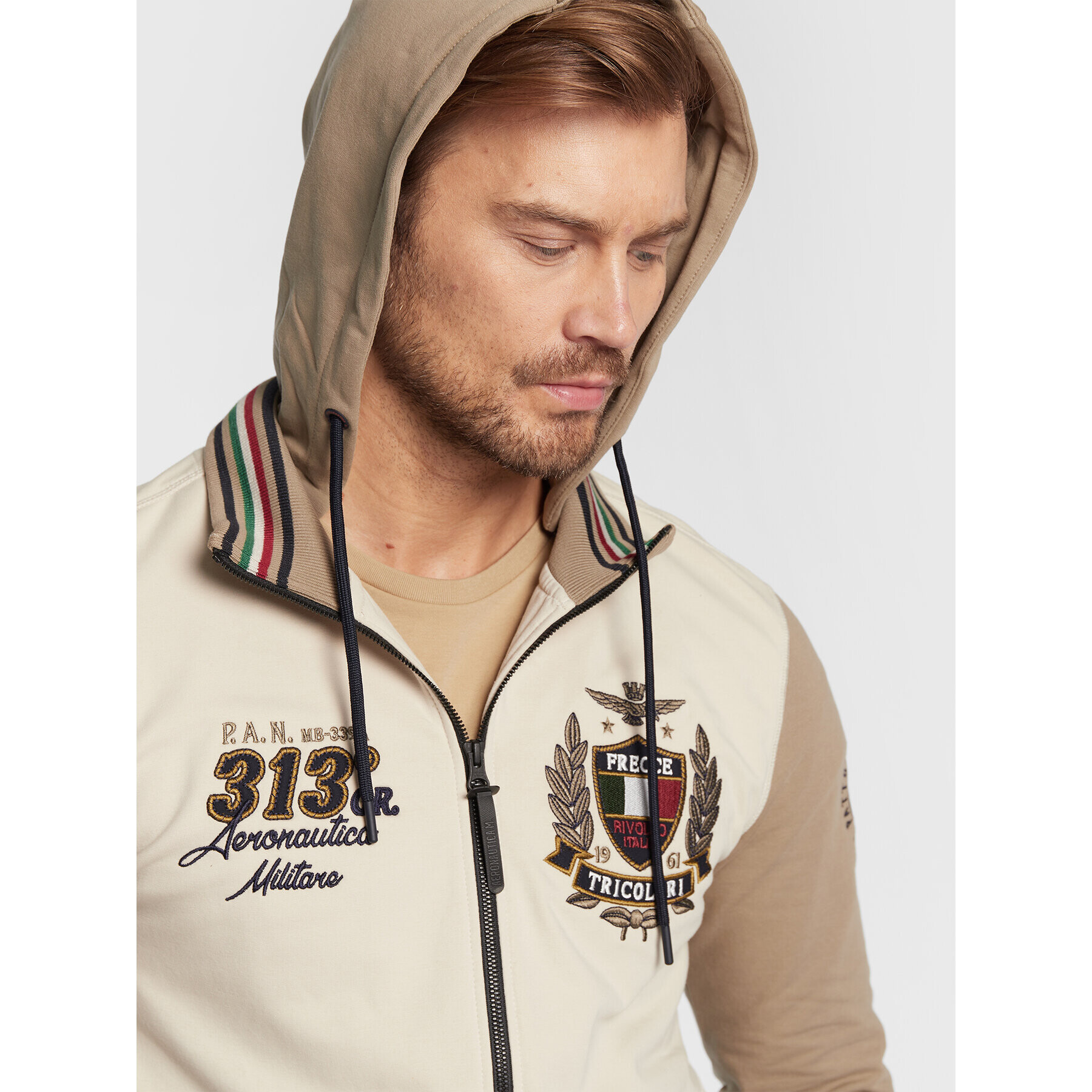 Aeronautica Militare Суитшърт 222FE1723F418 Бежов Regular Fit - Pepit.bg