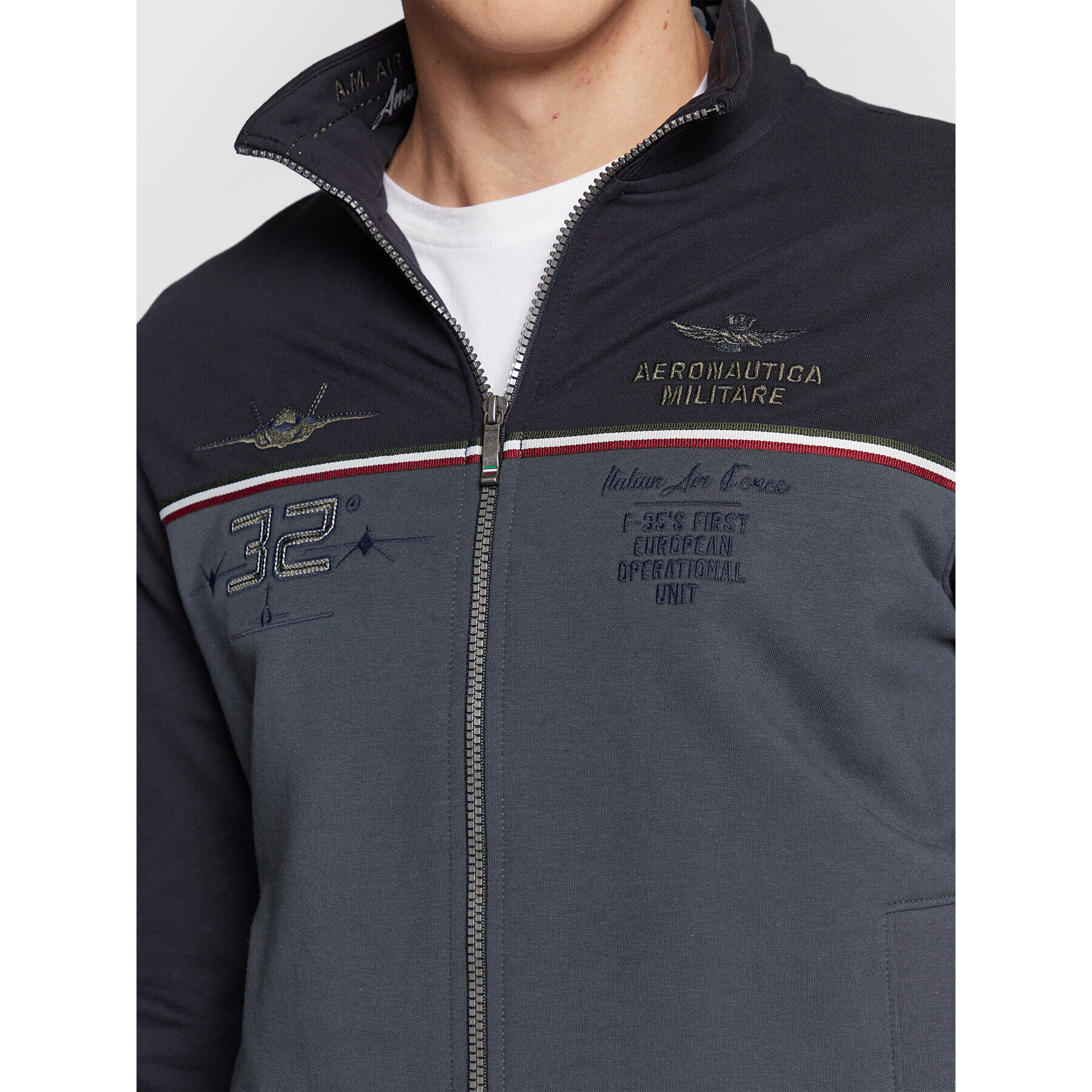 Aeronautica Militare Суитшърт 222FE1725F481 Сив Regular Fit - Pepit.bg