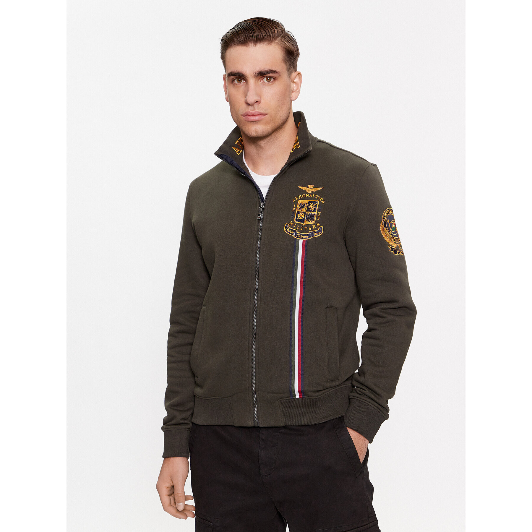 Aeronautica Militare Суитшърт 232FE1848F532 Каки Regular Fit - Pepit.bg