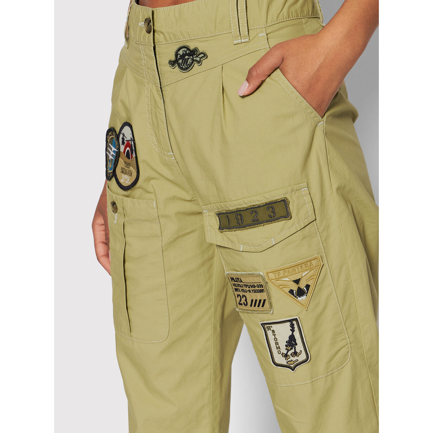 Aeronautica Militare Текстилни панталони 221PA1485DCT2964 Зелен Regular Fit - Pepit.bg