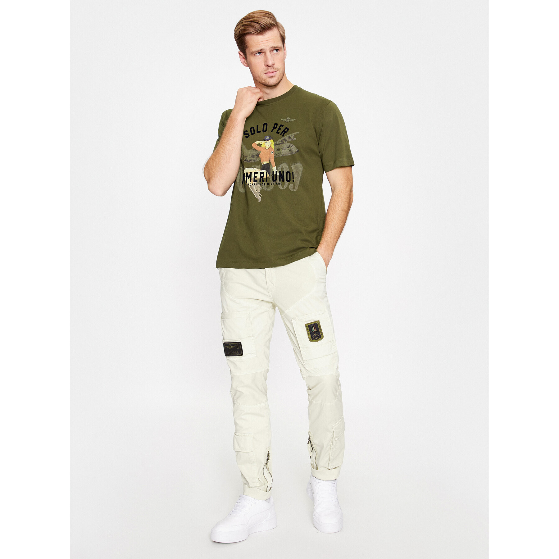 Aeronautica Militare Текстилни панталони 232PA1387CT1493 Бежов Regular Fit - Pepit.bg