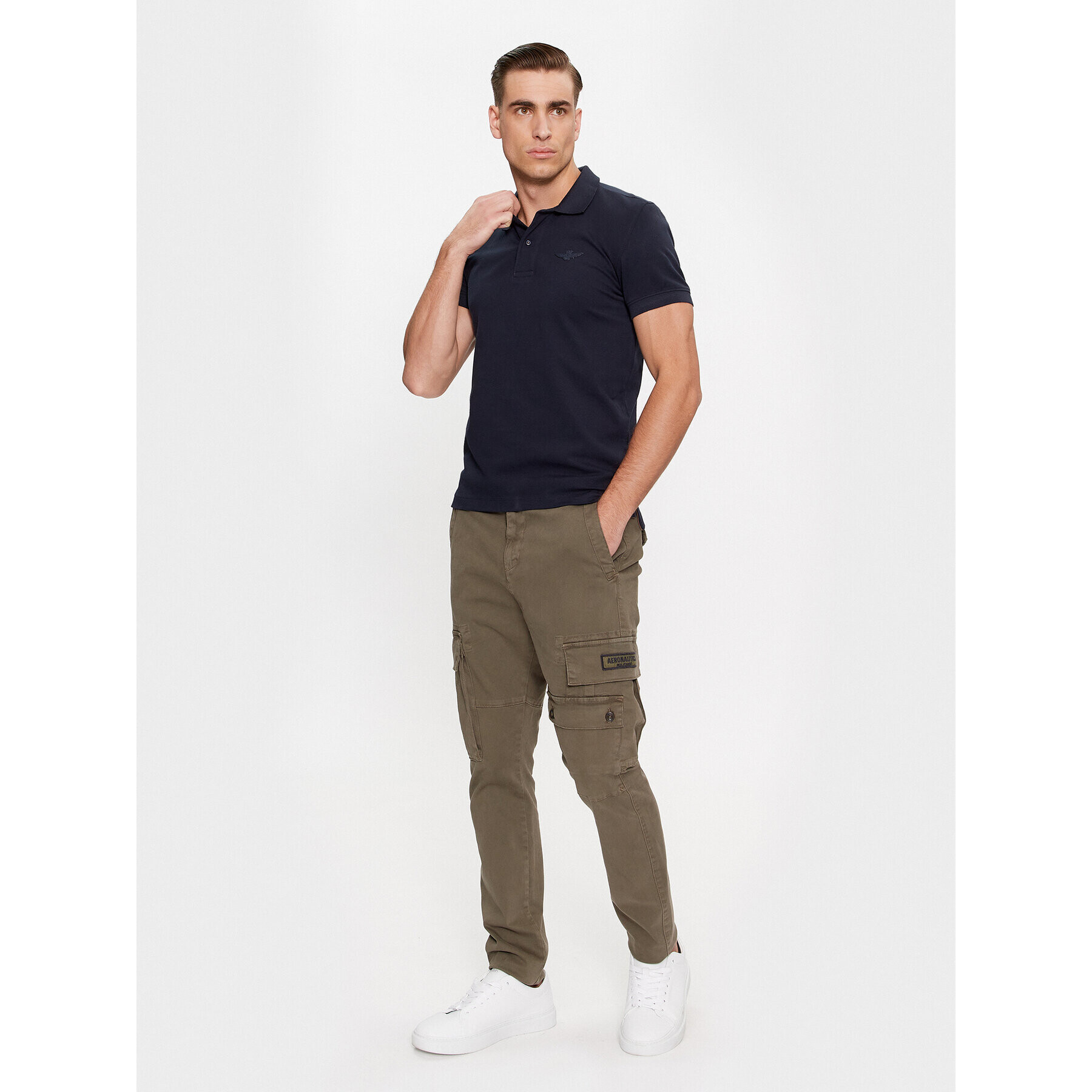 Aeronautica Militare Текстилни панталони 232PA1550CT3163 Каки Tapered Fit - Pepit.bg