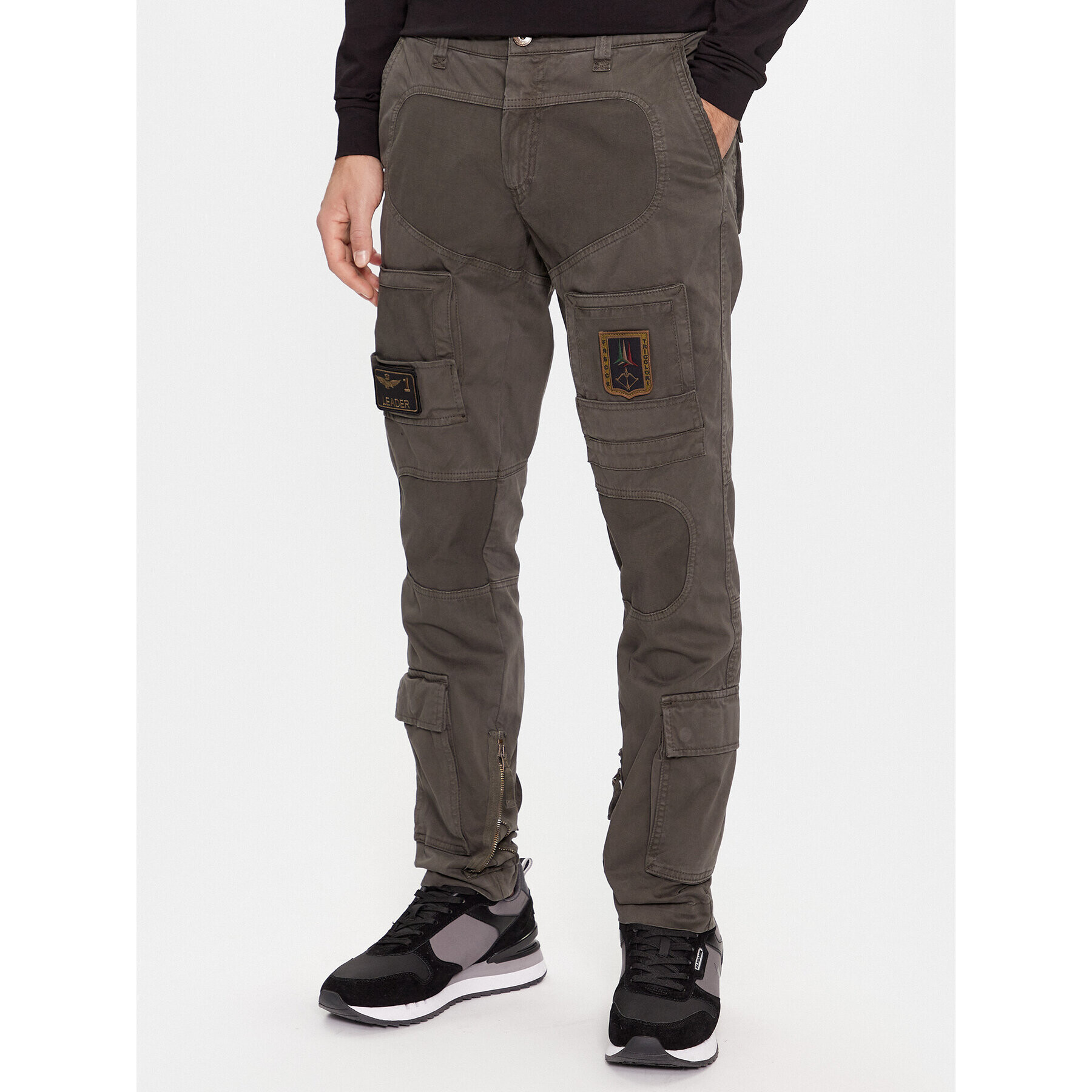 Aeronautica Militare Текстилни панталони 232PA1557CT3170 Каки Regular Fit - Pepit.bg