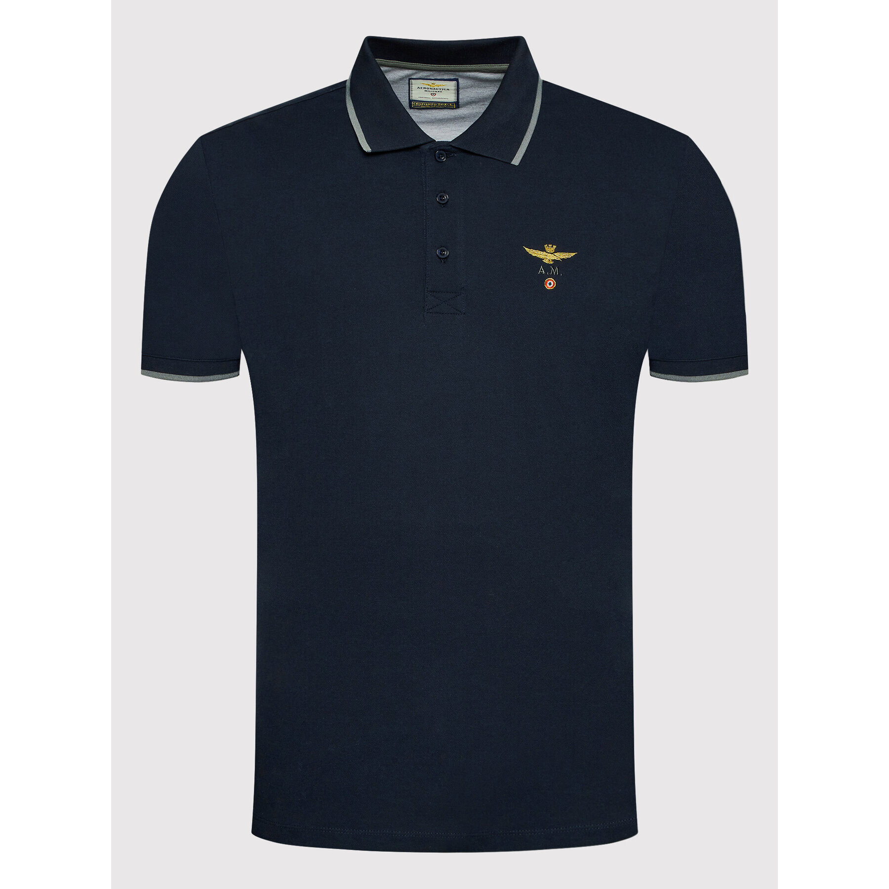 Aeronautica Militare Тениска с яка и копчета 221PO1308P82 Тъмносин Regular Fit - Pepit.bg