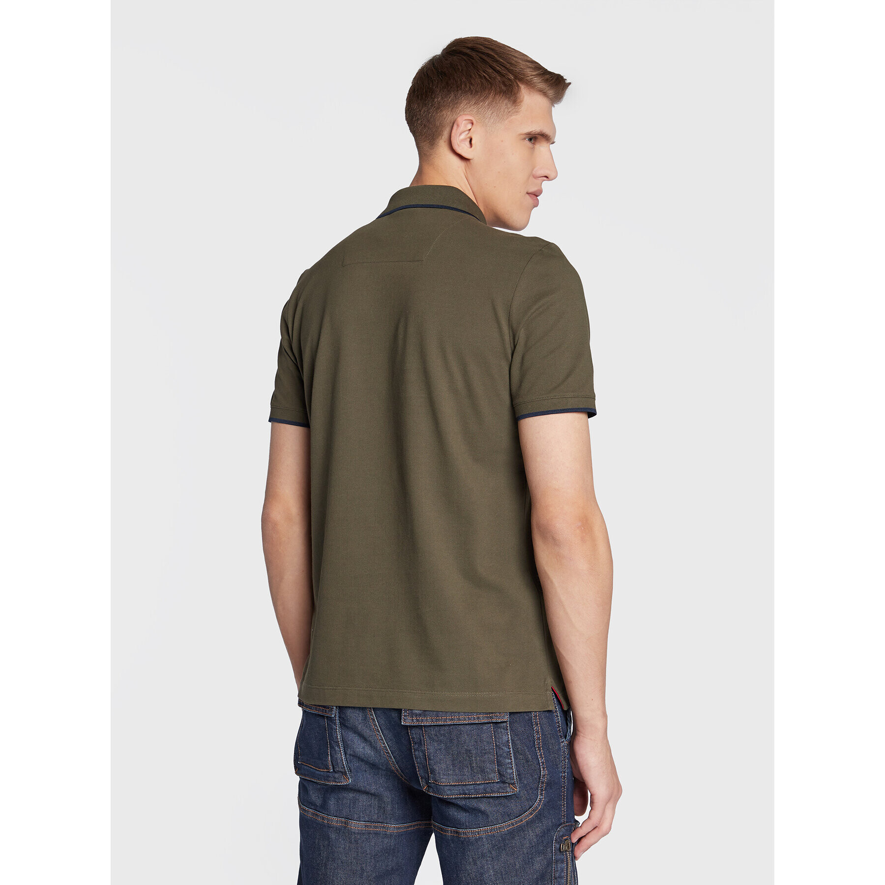 Aeronautica Militare Тениска с яка и копчета 222PO1308P82 Зелен Regular Fit - Pepit.bg