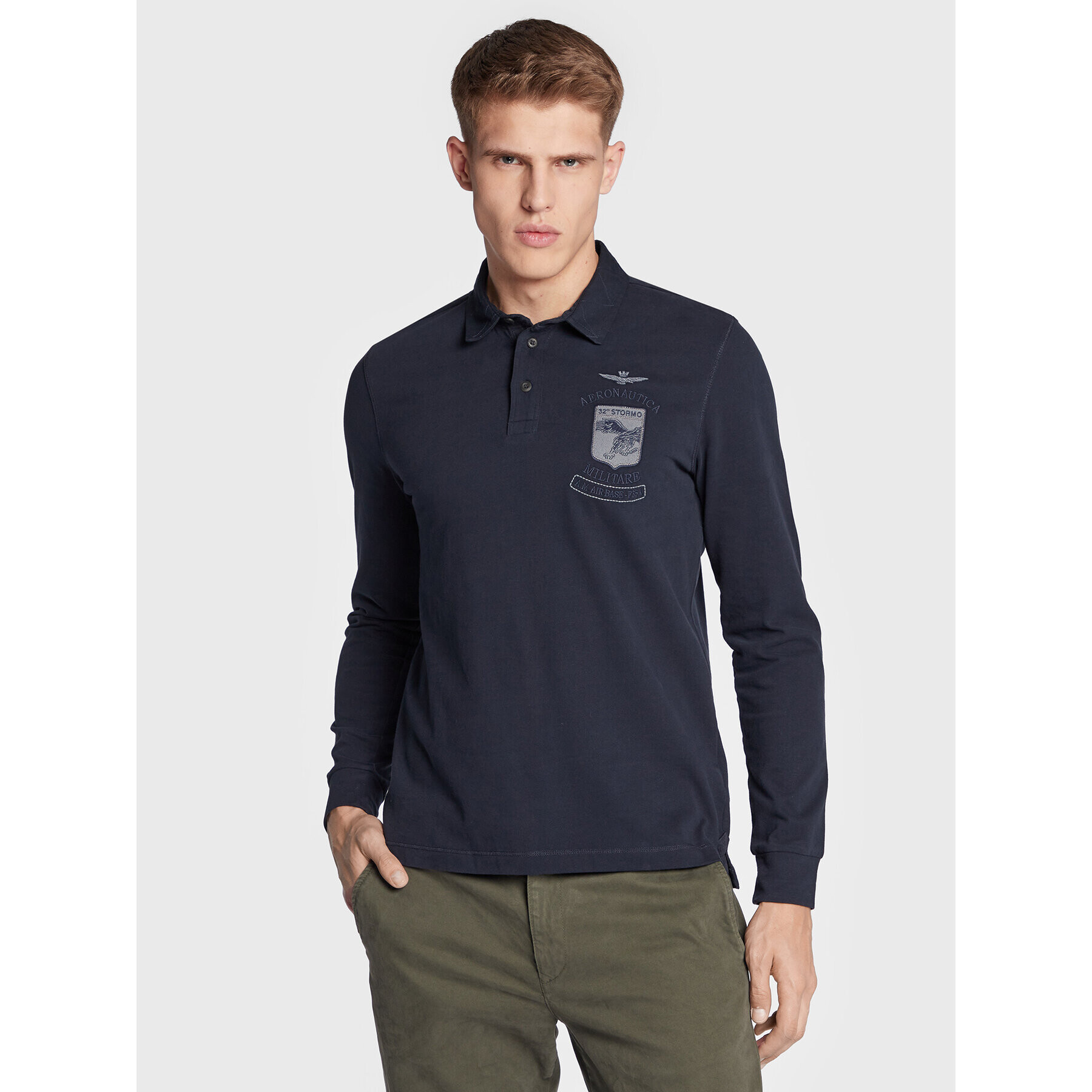 Aeronautica Militare Тениска с яка и копчета 222PO1650J565 Бежов Regular Fit - Pepit.bg