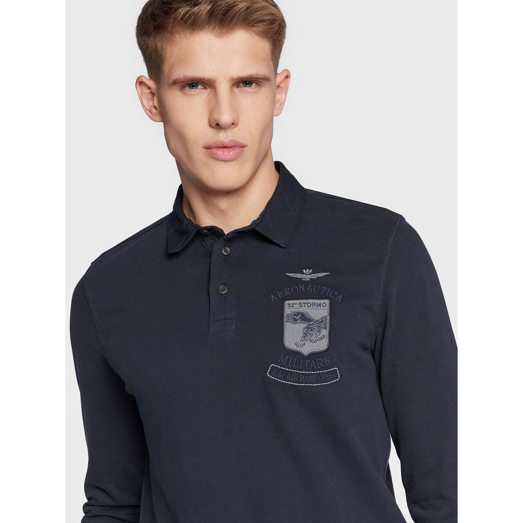 Aeronautica Militare Тениска с яка и копчета 222PO1650J565 Бежов Regular Fit - Pepit.bg