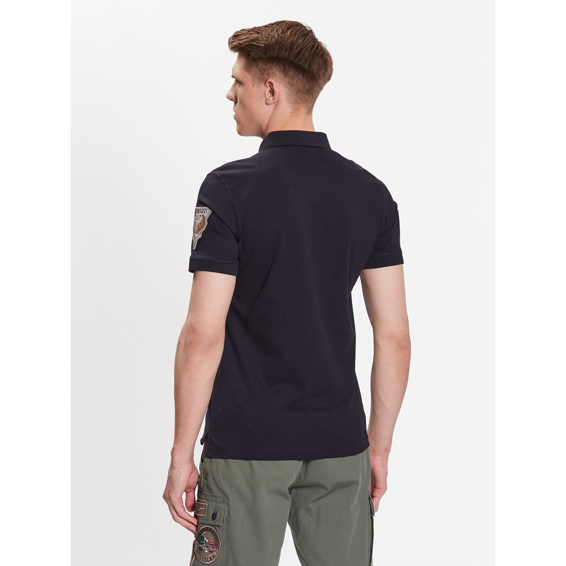 Aeronautica Militare Тениска с яка и копчета 231PO1682P192 Тъмносин Regular Fit - Pepit.bg