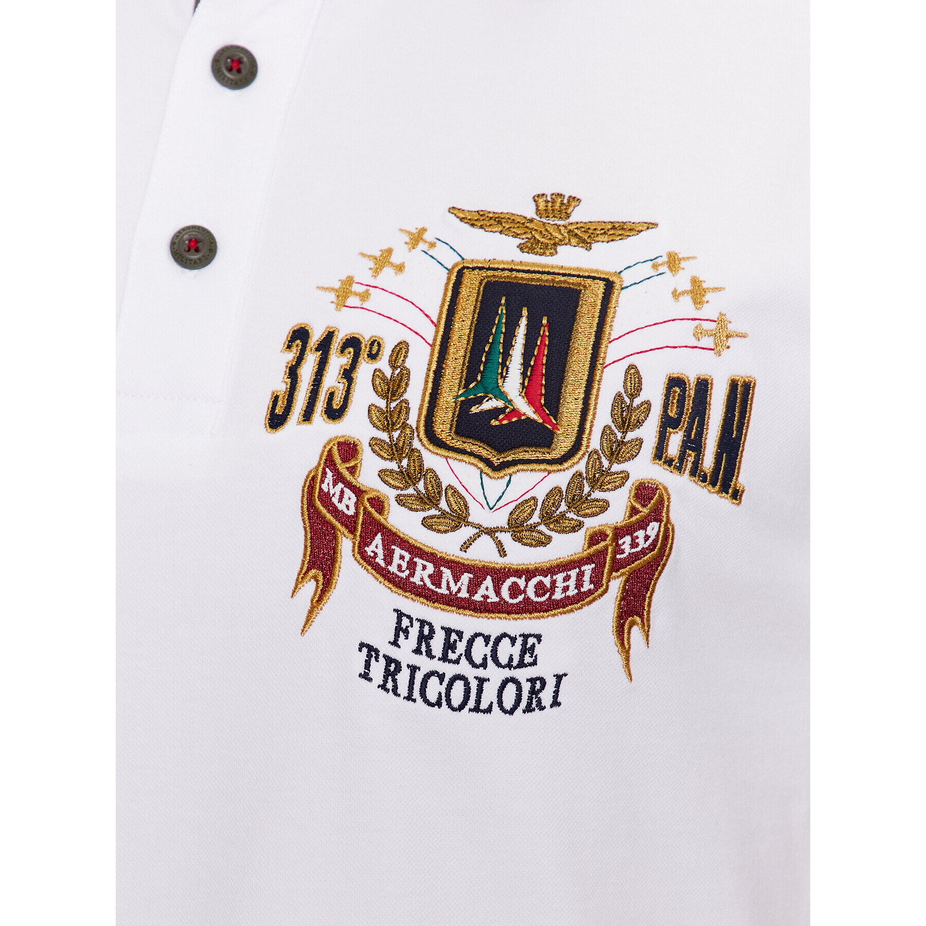 Aeronautica Militare Тениска с яка и копчета 231PO1687P314 Бял Regular Fit - Pepit.bg