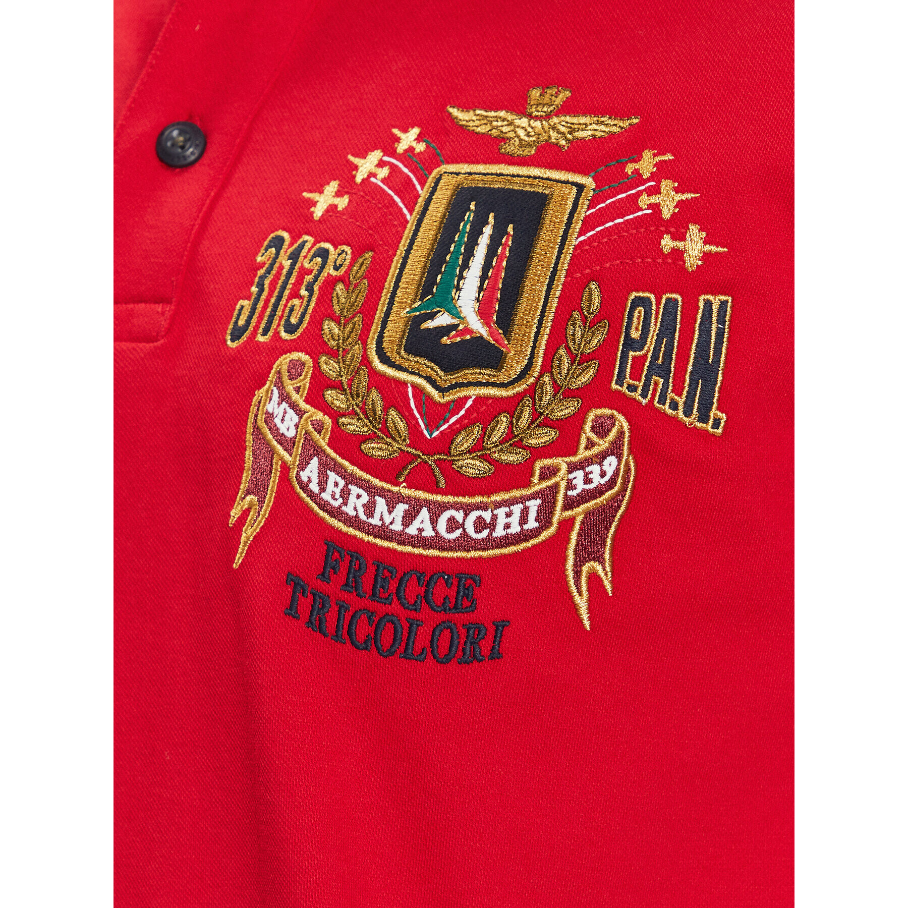 Aeronautica Militare Тениска с яка и копчета 231PO1687P314 Червен Regular Fit - Pepit.bg