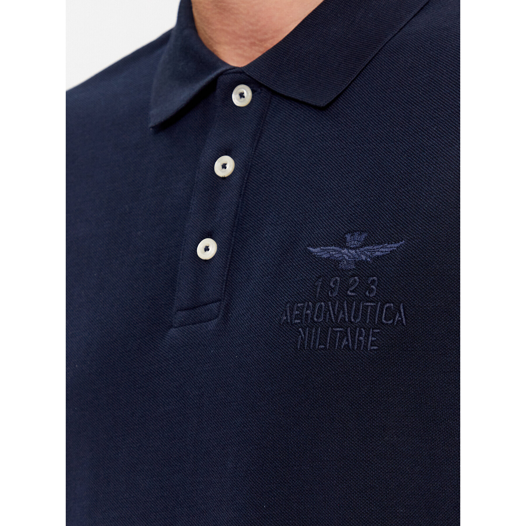 Aeronautica Militare Тениска с яка и копчета 232PO1705P318 Тъмносин Regular Fit - Pepit.bg