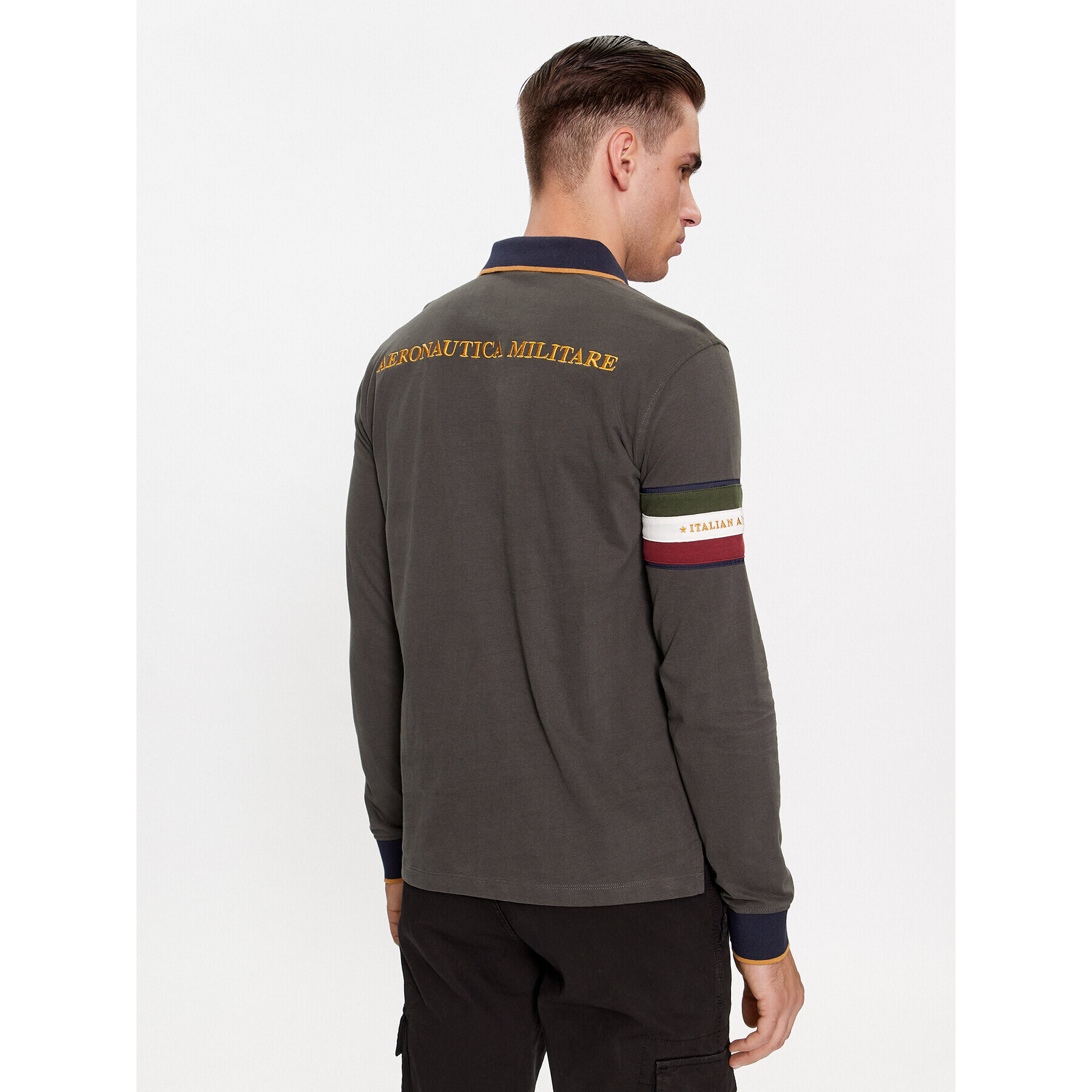 Aeronautica Militare Тениска с яка и копчета 232PO1722J558 Каки Regular Fit - Pepit.bg