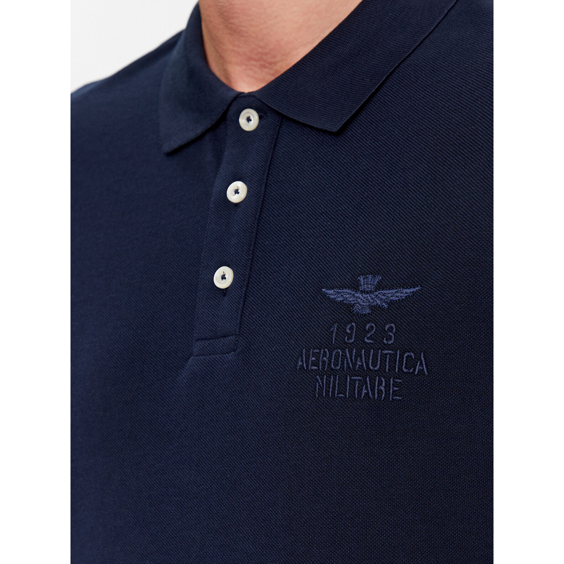 Aeronautica Militare Тениска с яка и копчета 232PO1743P318 Тъмносин Regular Fit - Pepit.bg